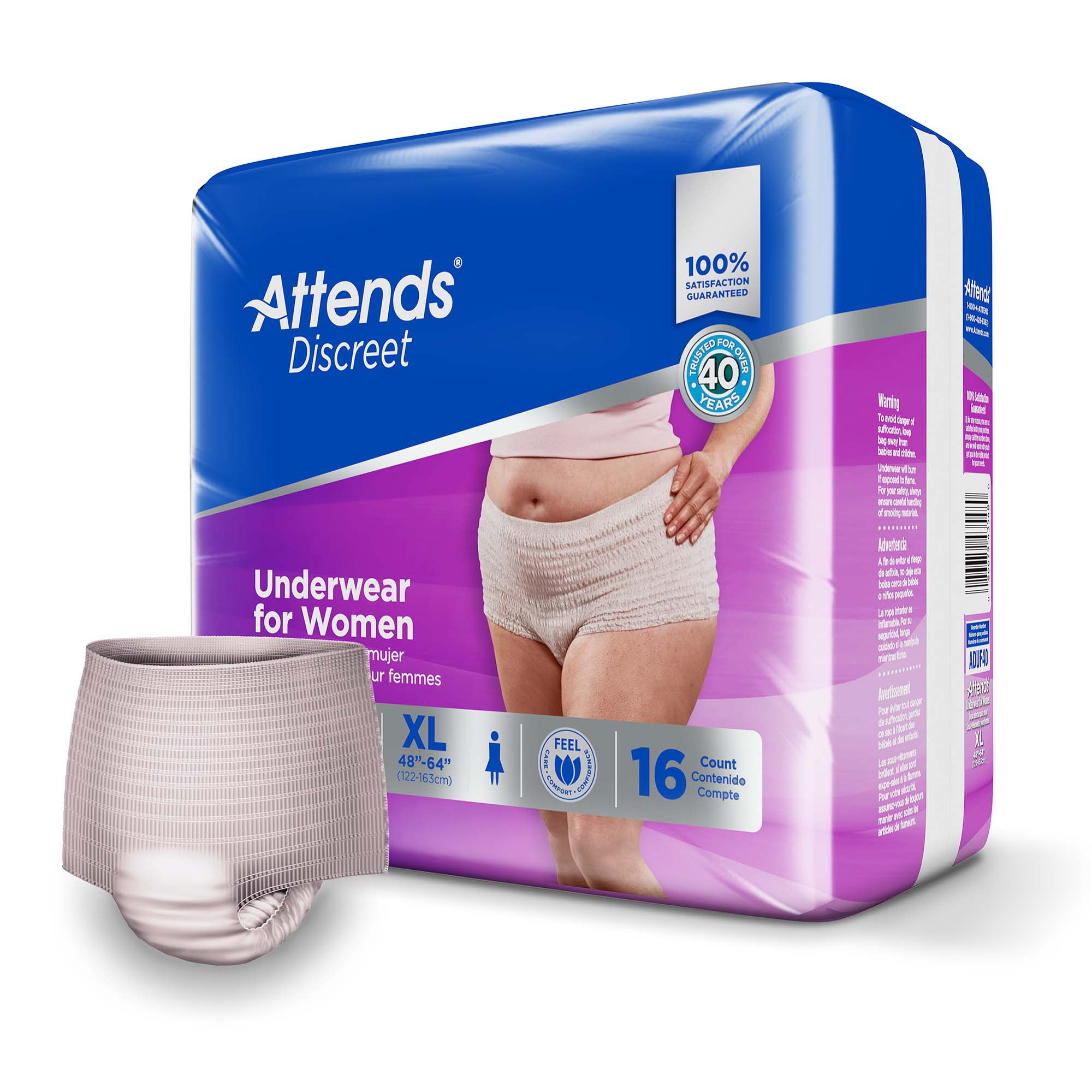Attends® Discreet Women's Underwear, Level 5, X-Large - Image 2