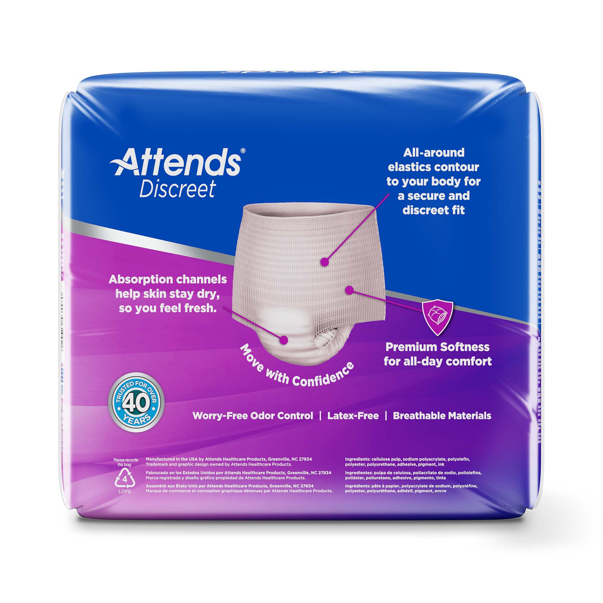 Attends® Discreet Women's Underwear, Level 5, X-Large - Image 4