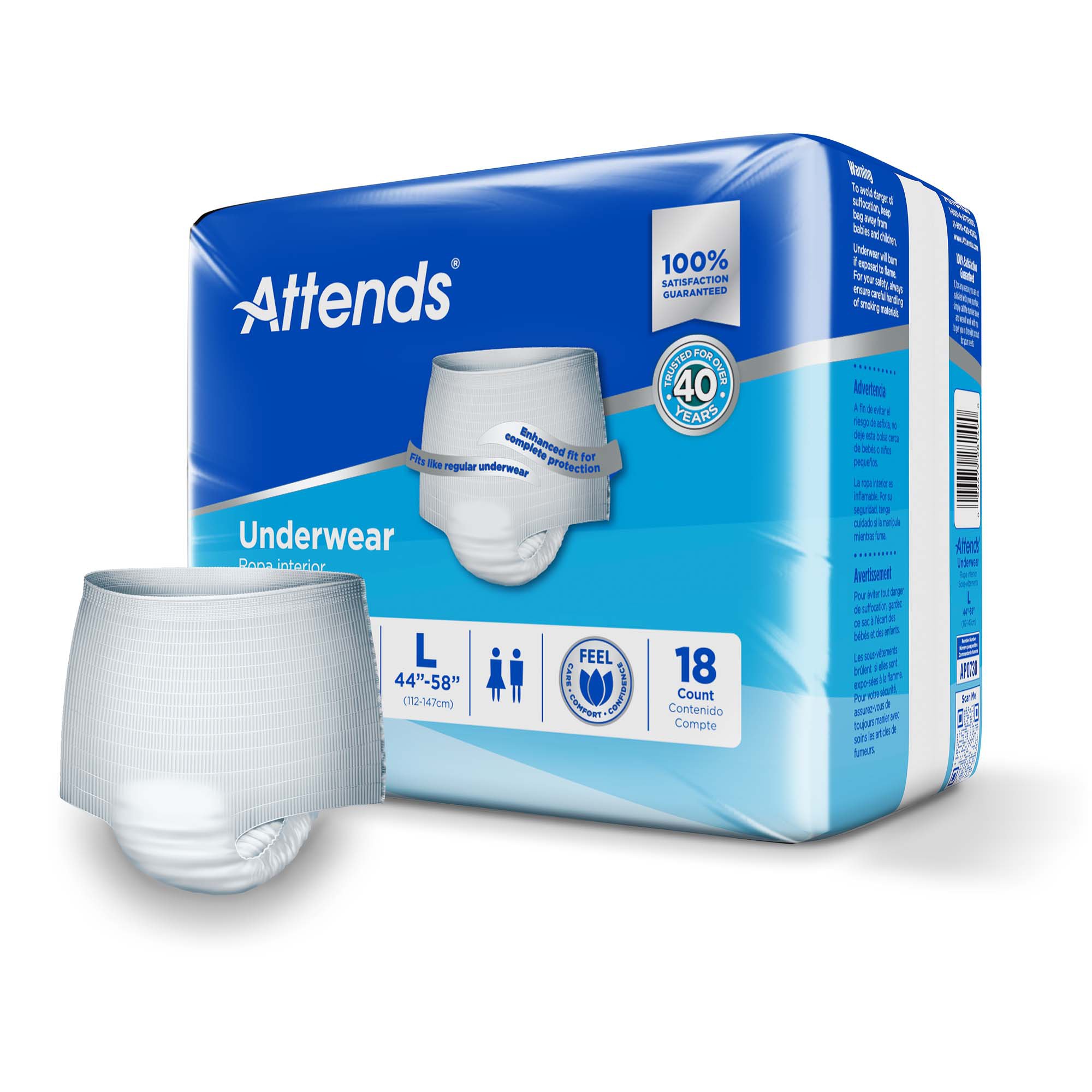 Attends® Extra Absorbency Underwear, Large - Image 2