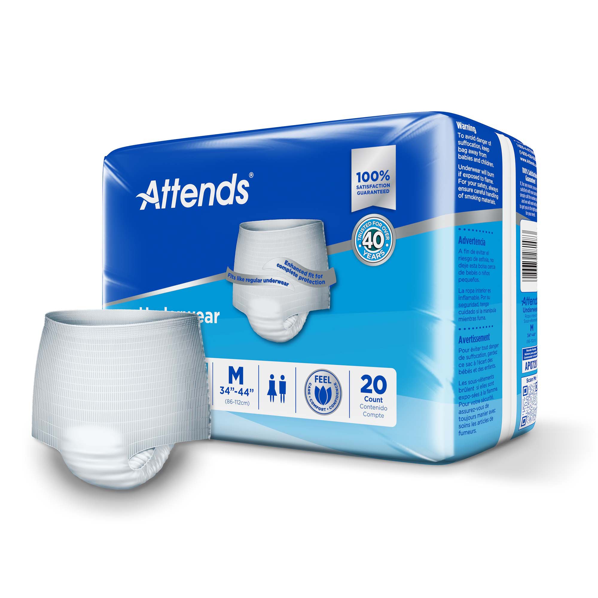 Attends® Extra Absorbency Underwear, Medium - Image 2