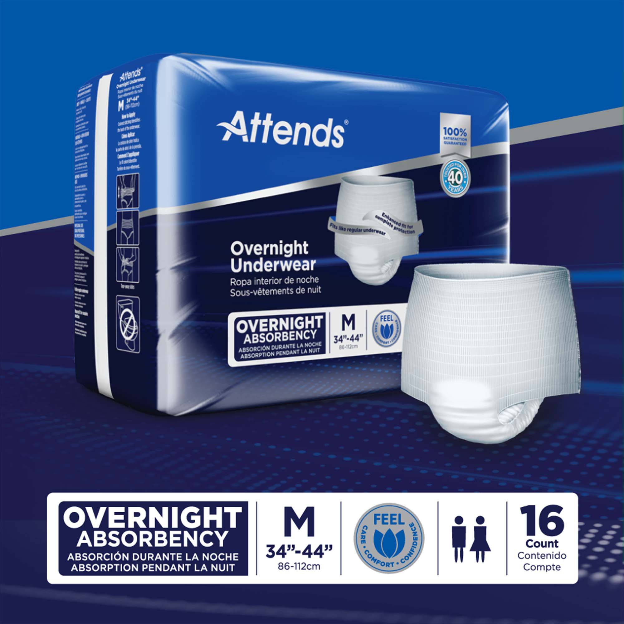 Attends® Overnight Underwear with Extended Wear Protection, Medium - Image 7