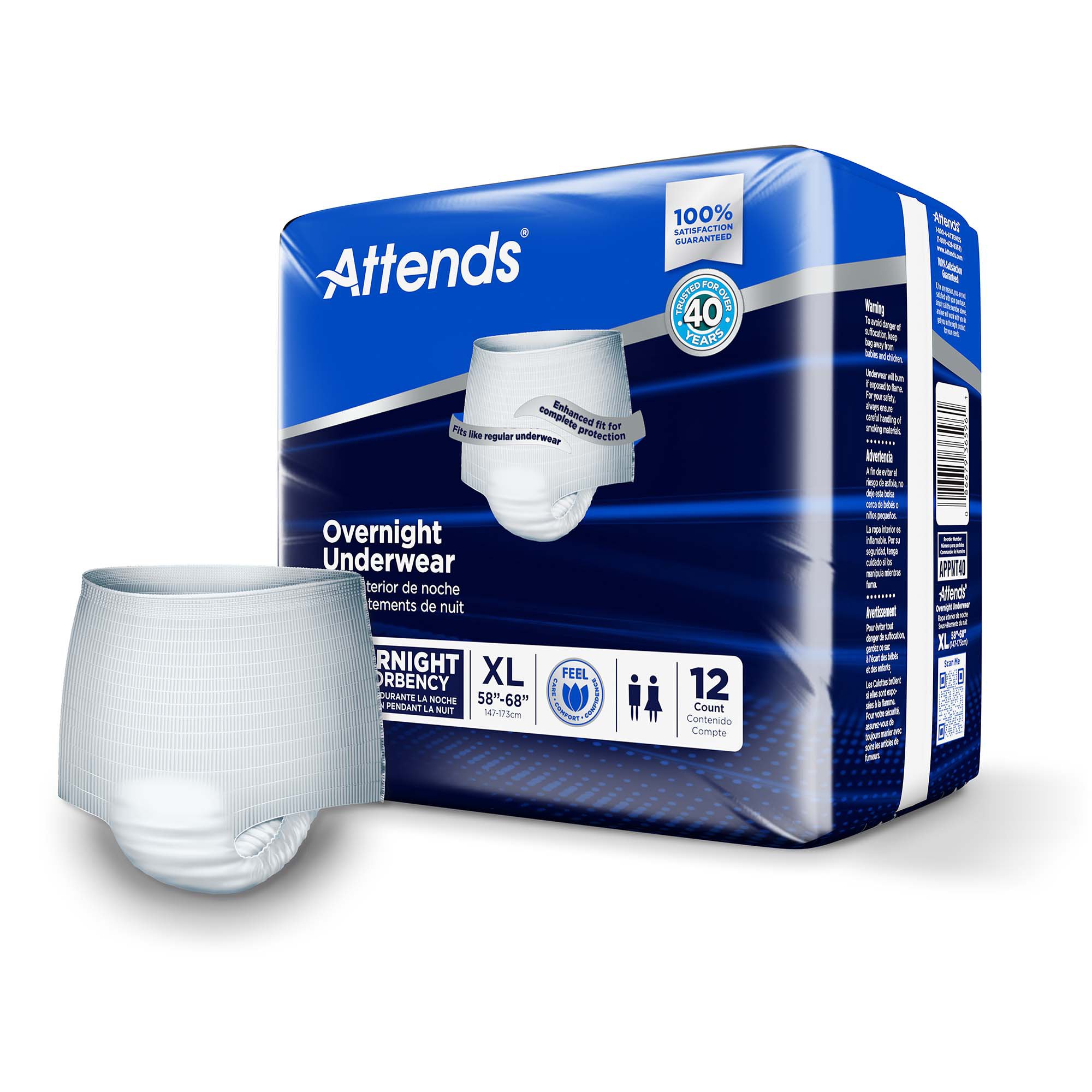 Attends® Overnight Underwear with Extended Wear Protection, X-Large - Image 2