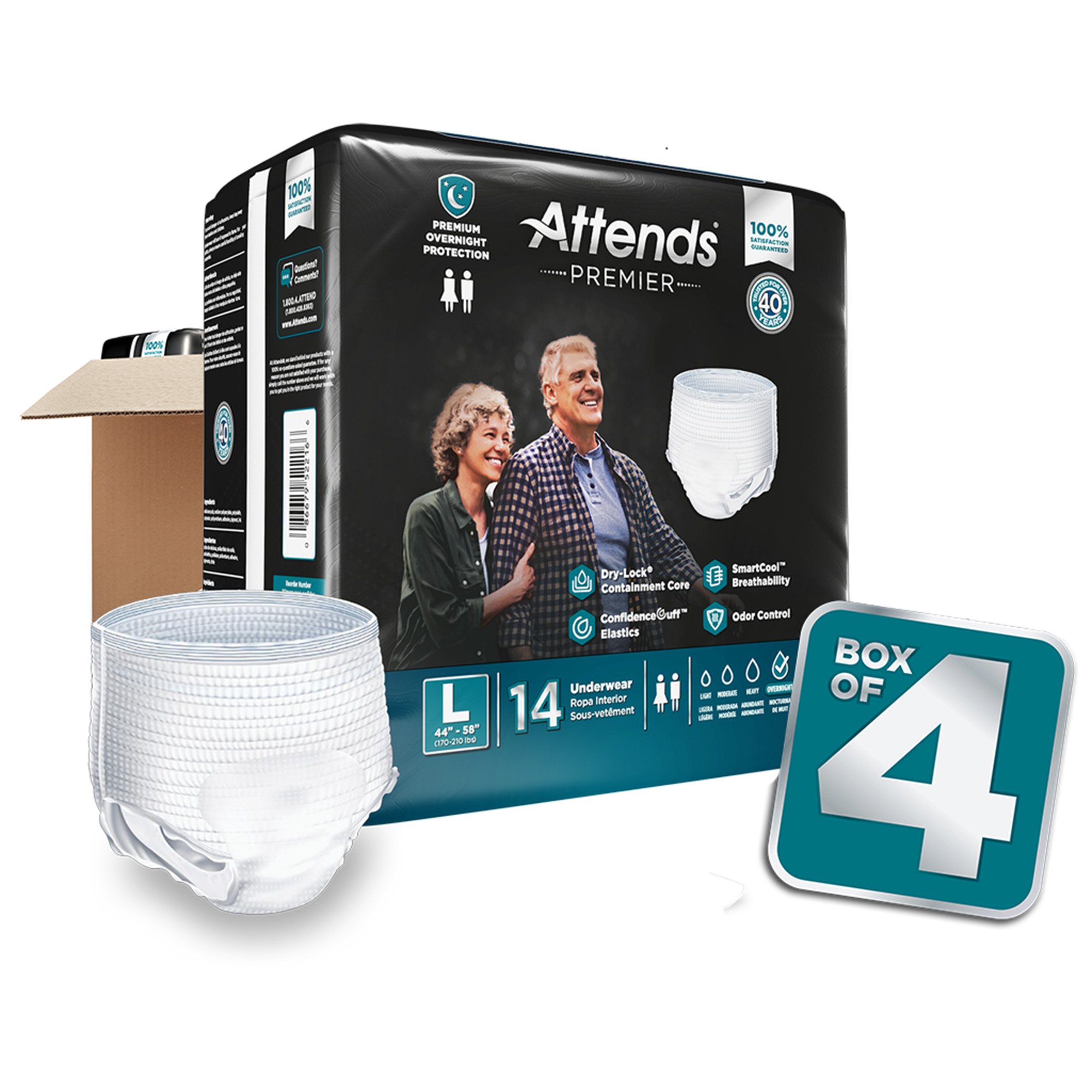 Attends® Premier Underwear, Heavy Absorbency, Large, 44 to 58 Inch Waist/Hip - Image 7