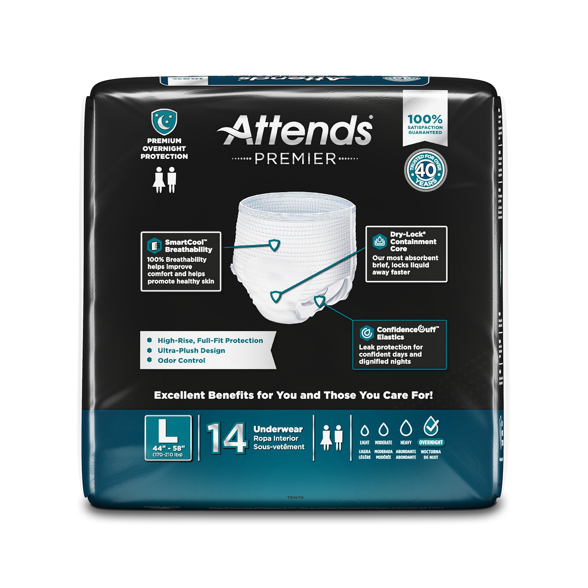 Attends® Premier Underwear, Heavy Absorbency, Large, 44 to 58 Inch Waist/Hip - Image 4