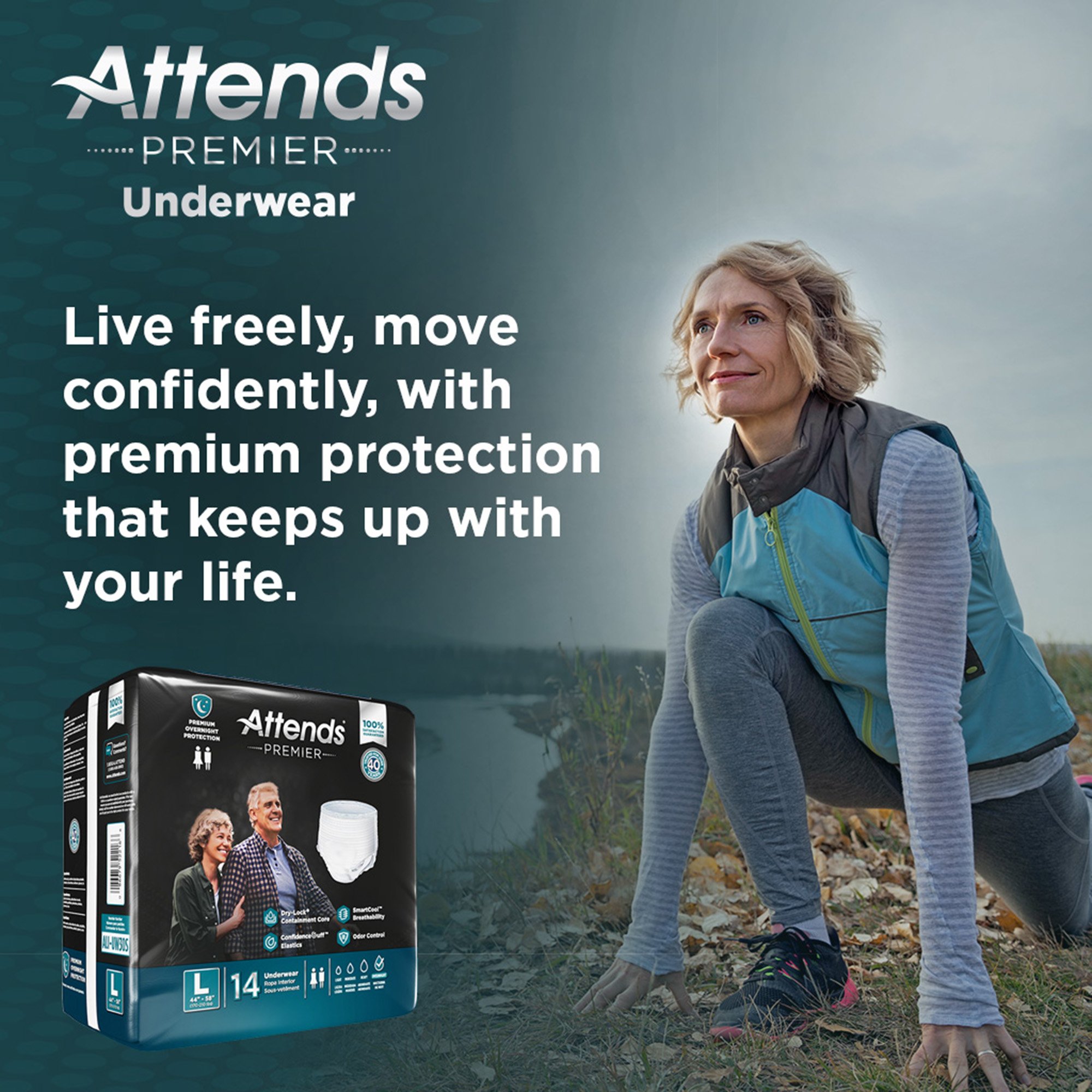 Attends® Premier Underwear, Heavy Absorbency, Large, 44 to 58 Inch Waist/Hip - Image 9