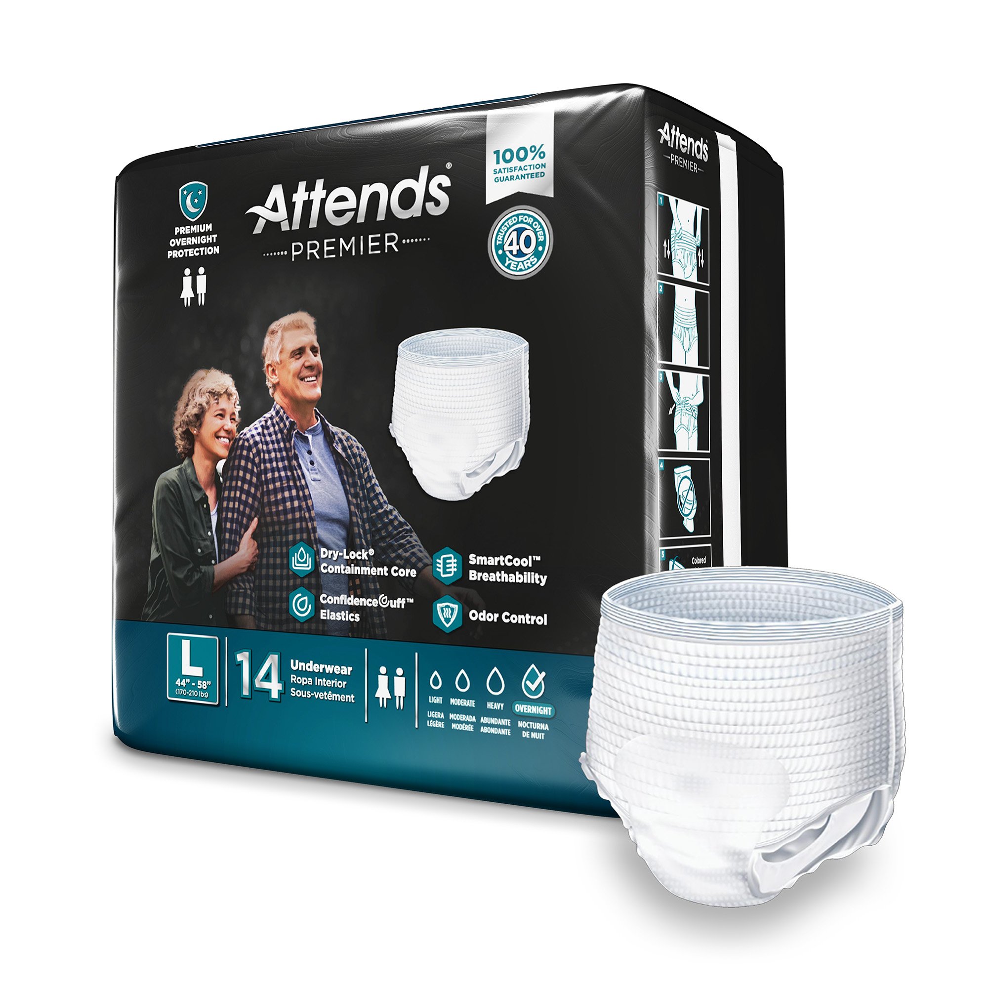 Attends® Premier Underwear, Heavy Absorbency, Large, 44 to 58 Inch Waist/Hip - Image 2