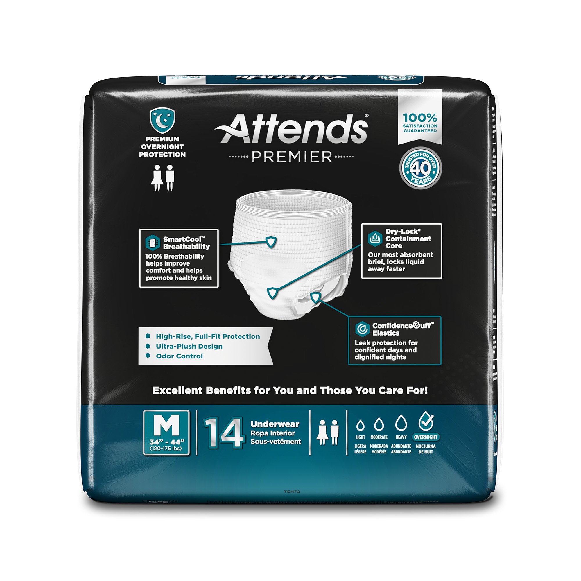 Attends® Premier Underwear, Heavy Absorbency, Medium, 34 to 44 Inch Waist/Hip - Image 4