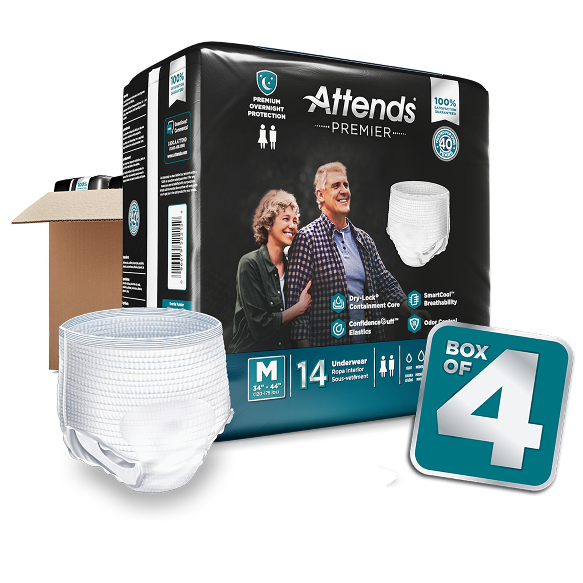 Attends® Premier Underwear, Heavy Absorbency, Medium, 34 to 44 Inch Waist/Hip - Image 7