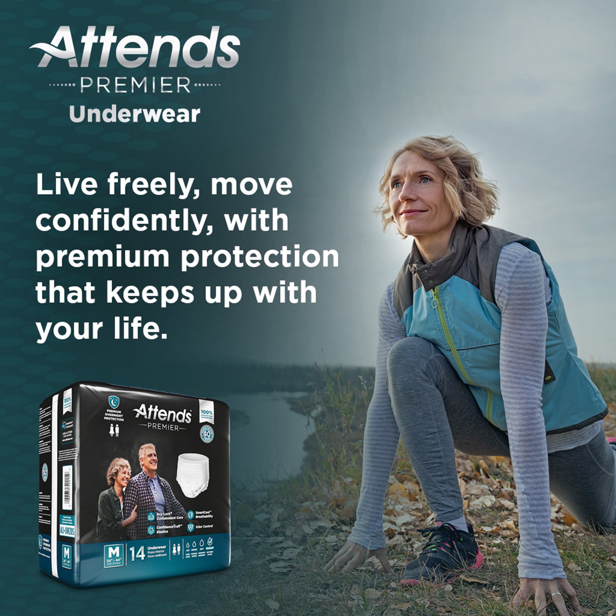 Attends® Premier Underwear, Heavy Absorbency, Medium, 34 to 44 Inch Waist/Hip - Image 9