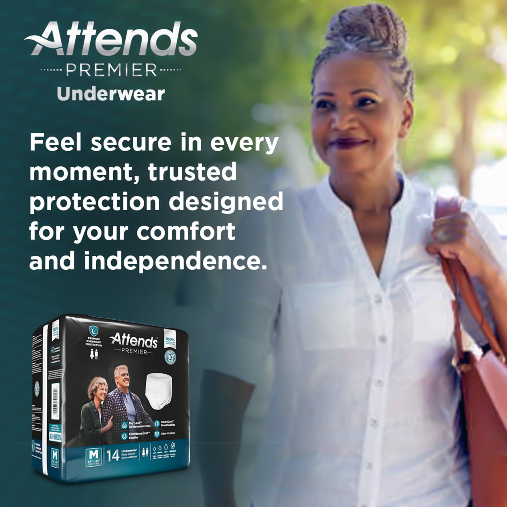 Attends® Premier Underwear, Heavy Absorbency, Medium, 34 to 44 Inch Waist/Hip - Image 10