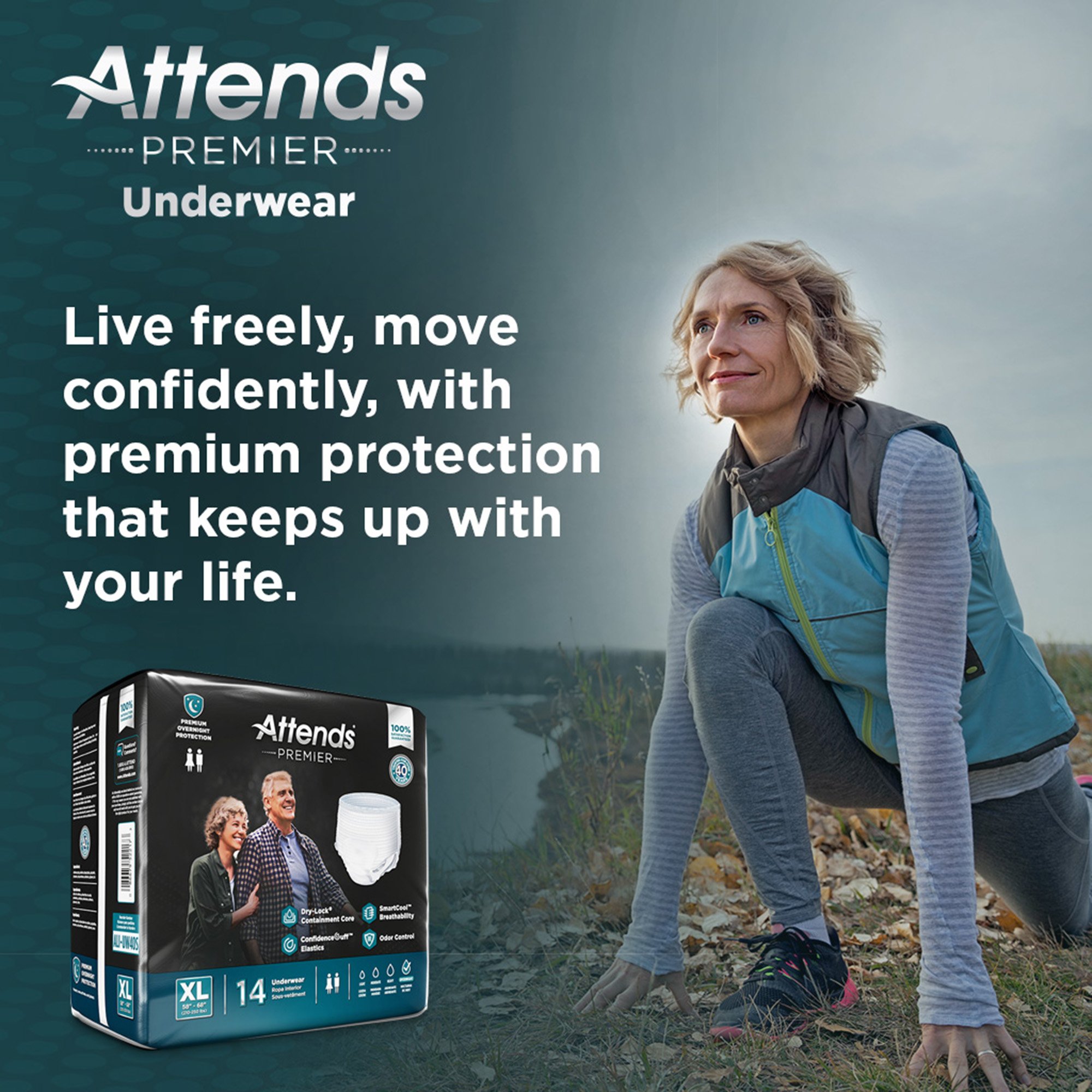 Attends® Premier Underwear, Heavy Absorbency, X-Large, 58 - 68 Inch Waist/Hip - Image 9