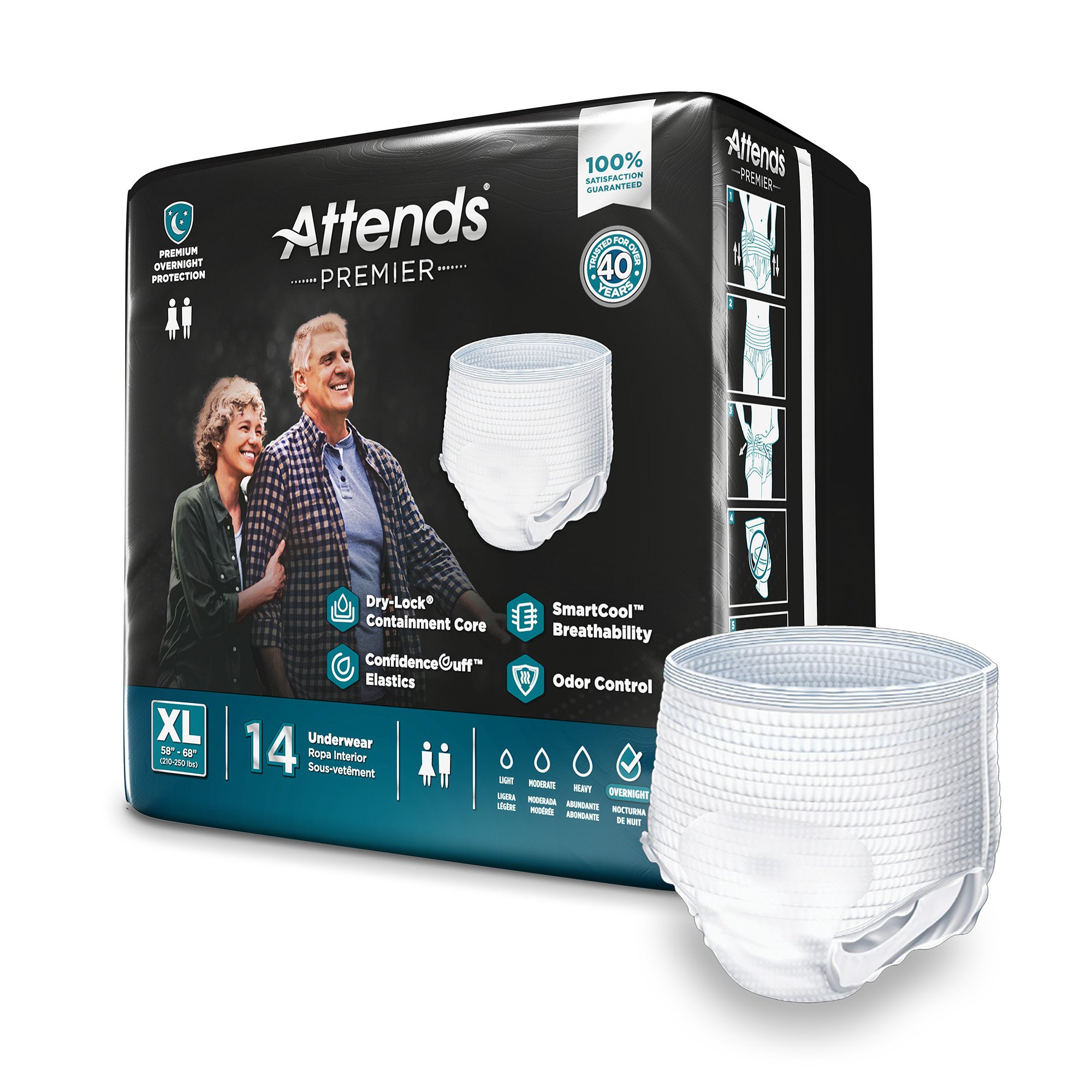 Attends® Premier Underwear, Heavy Absorbency, X-Large, 58 - 68 Inch Waist/Hip - Image 2