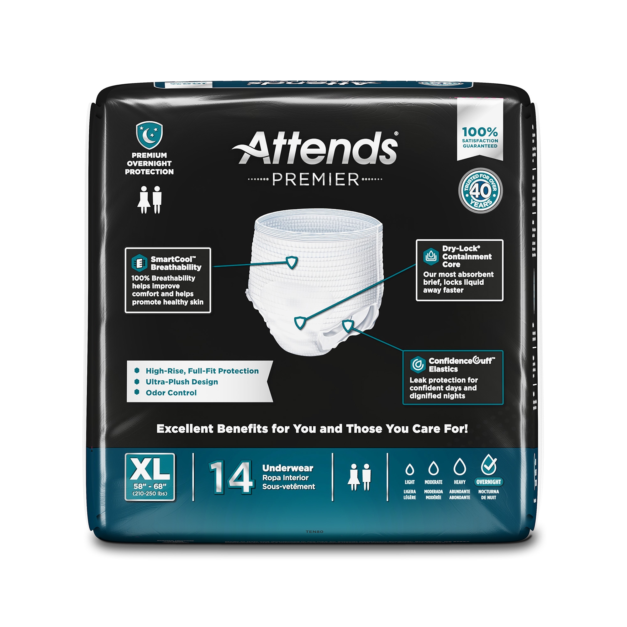 Attends® Premier Underwear, Heavy Absorbency, X-Large, 58 - 68 Inch Waist/Hip - Image 4