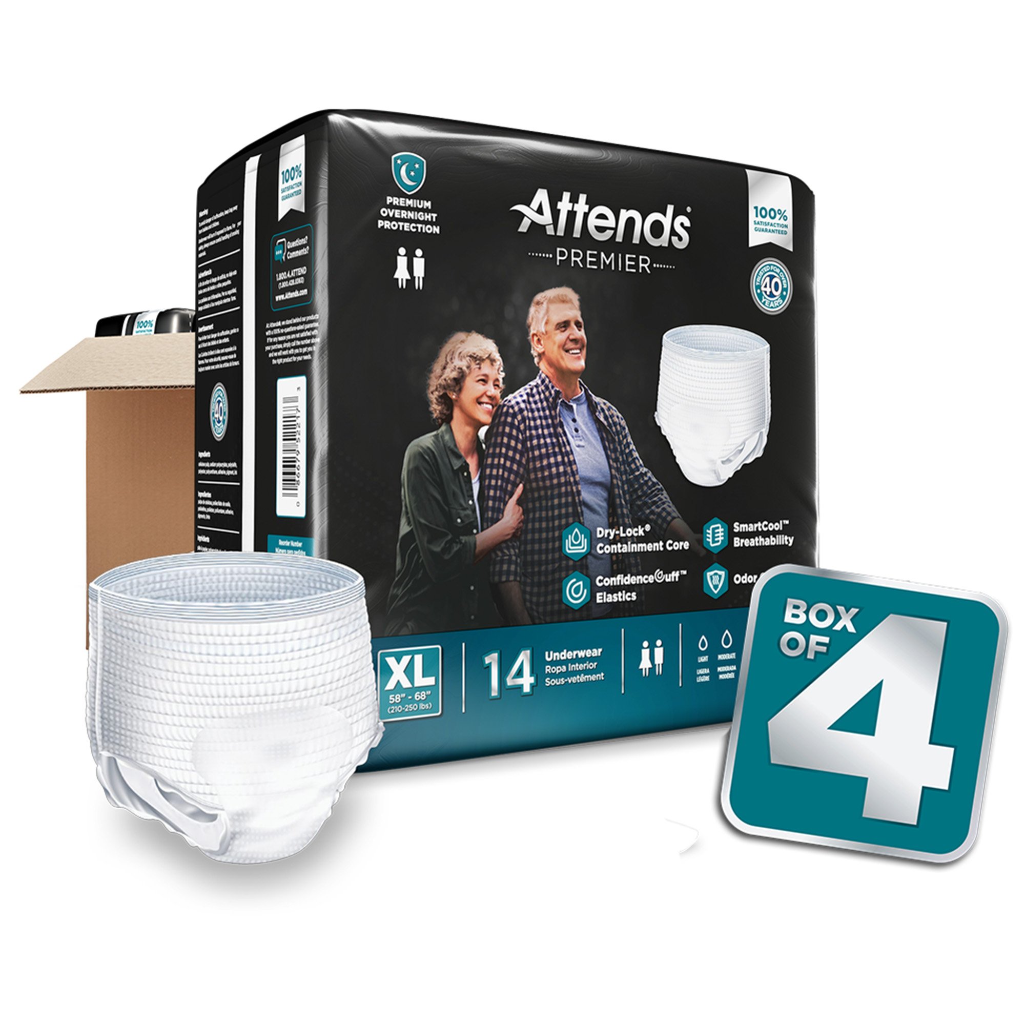 Attends® Premier Underwear, Heavy Absorbency, X-Large, 58 - 68 Inch Waist/Hip - Image 7