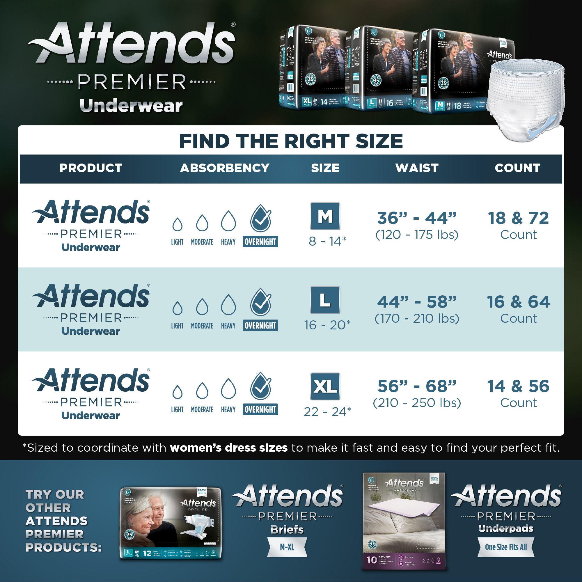 Attends® Premier Underwear, Medium - Image 4