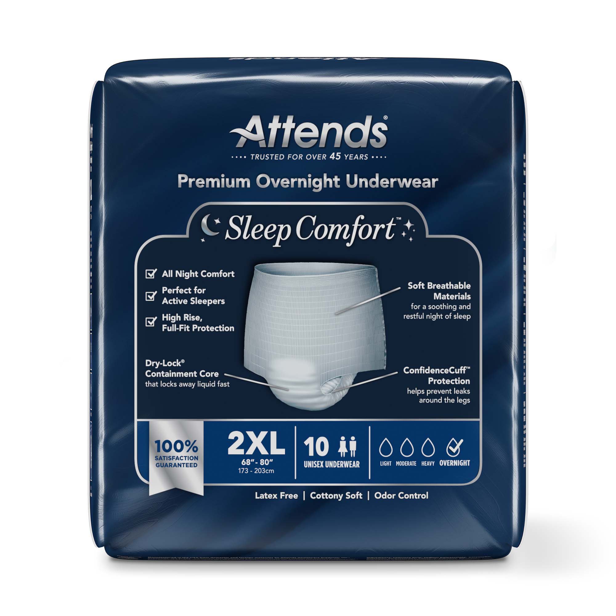 Attends® Sleep Comfort Premium Overnight Underwear, 2X-Large, 68 - 80 Inches - Image 4