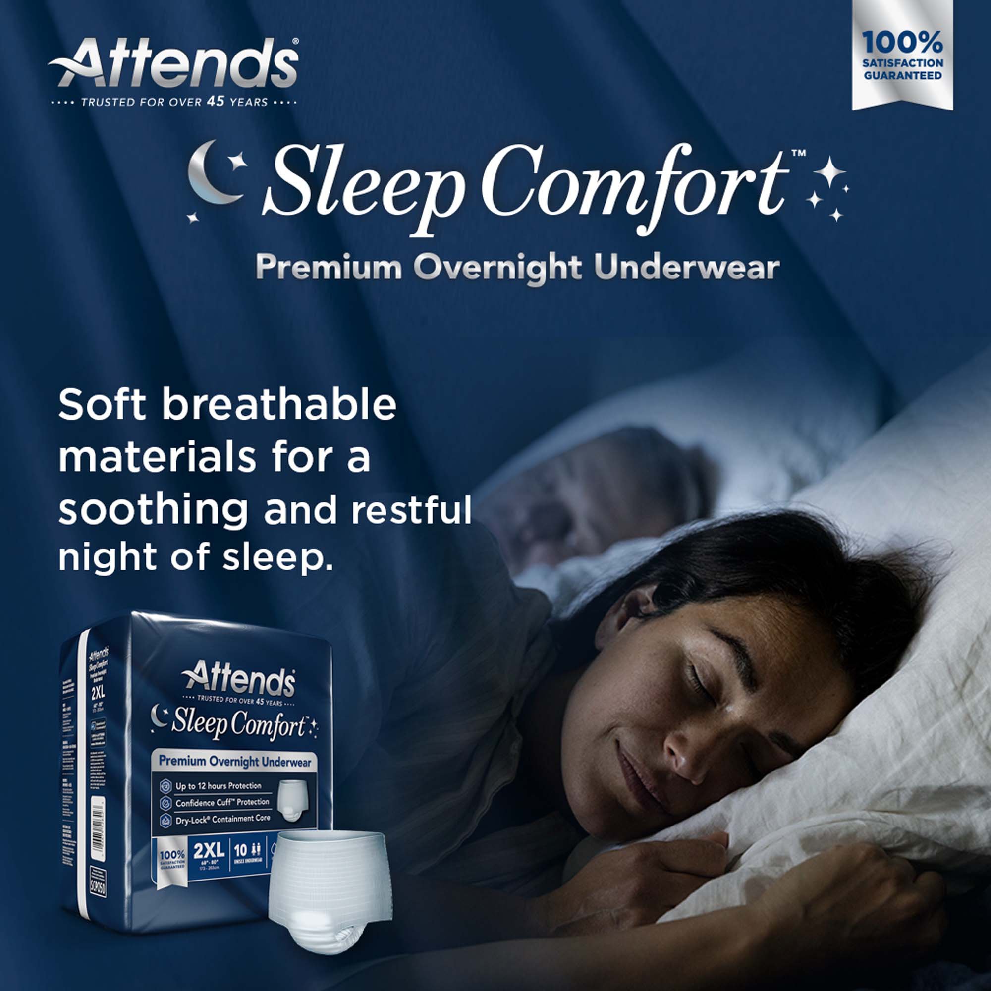 Attends® Sleep Comfort Premium Overnight Underwear, 2X-Large, 68 - 80 Inches - Image 8