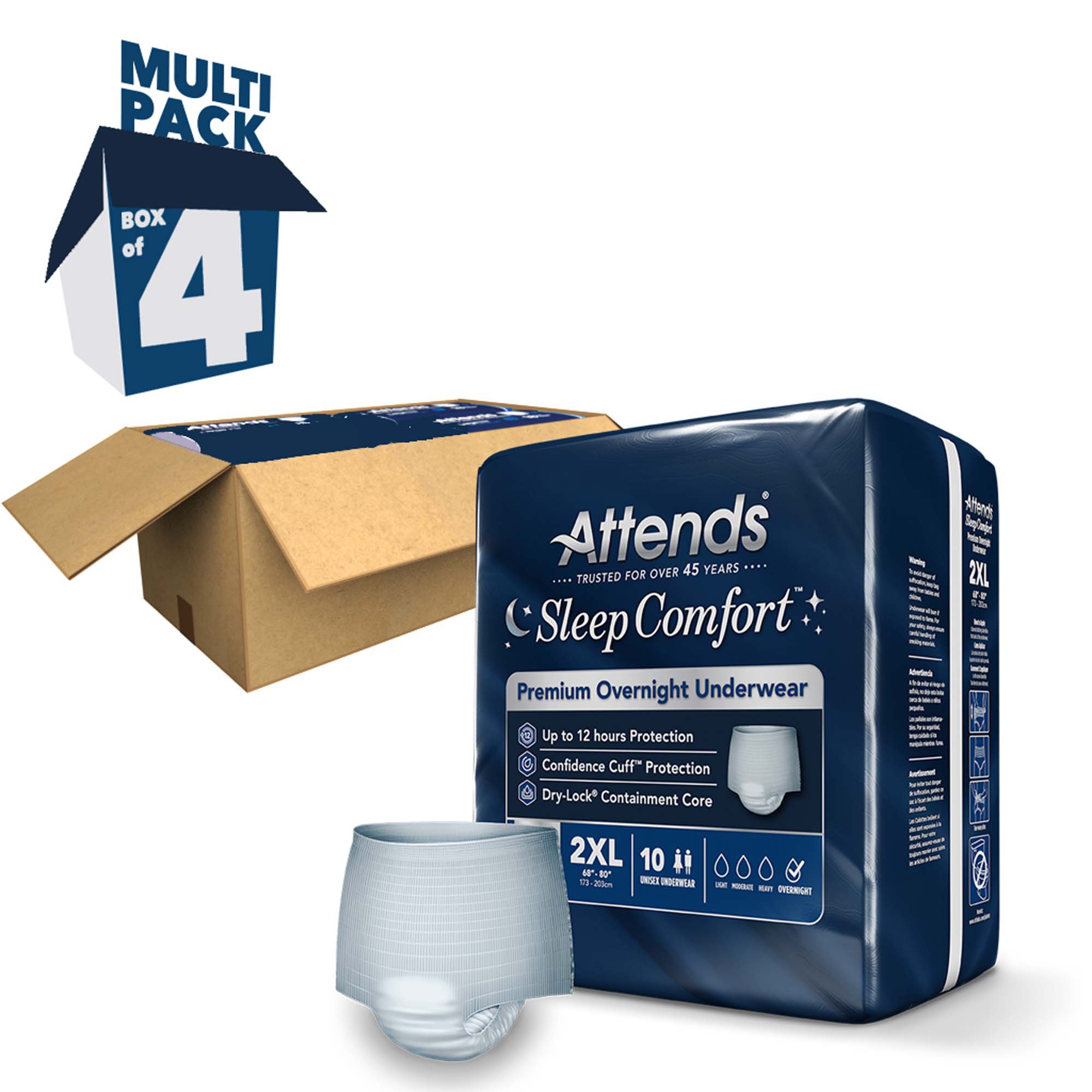 Attends® Sleep Comfort Premium Overnight Underwear, 2X-Large, 68 - 80 Inches - Image 10