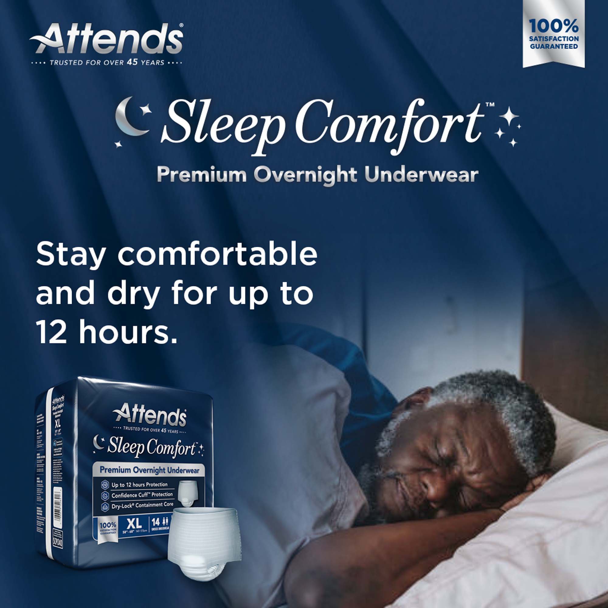 Attends® Sleep Comfort Premium Overnight Underwear, Extra Large, 58 - 68 Inches - Image 9