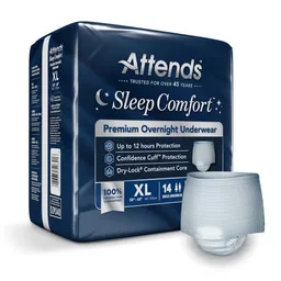 Attends® Sleep Comfort Premium Overnight Underwear, Extra Large, 58 - 68 Inches
