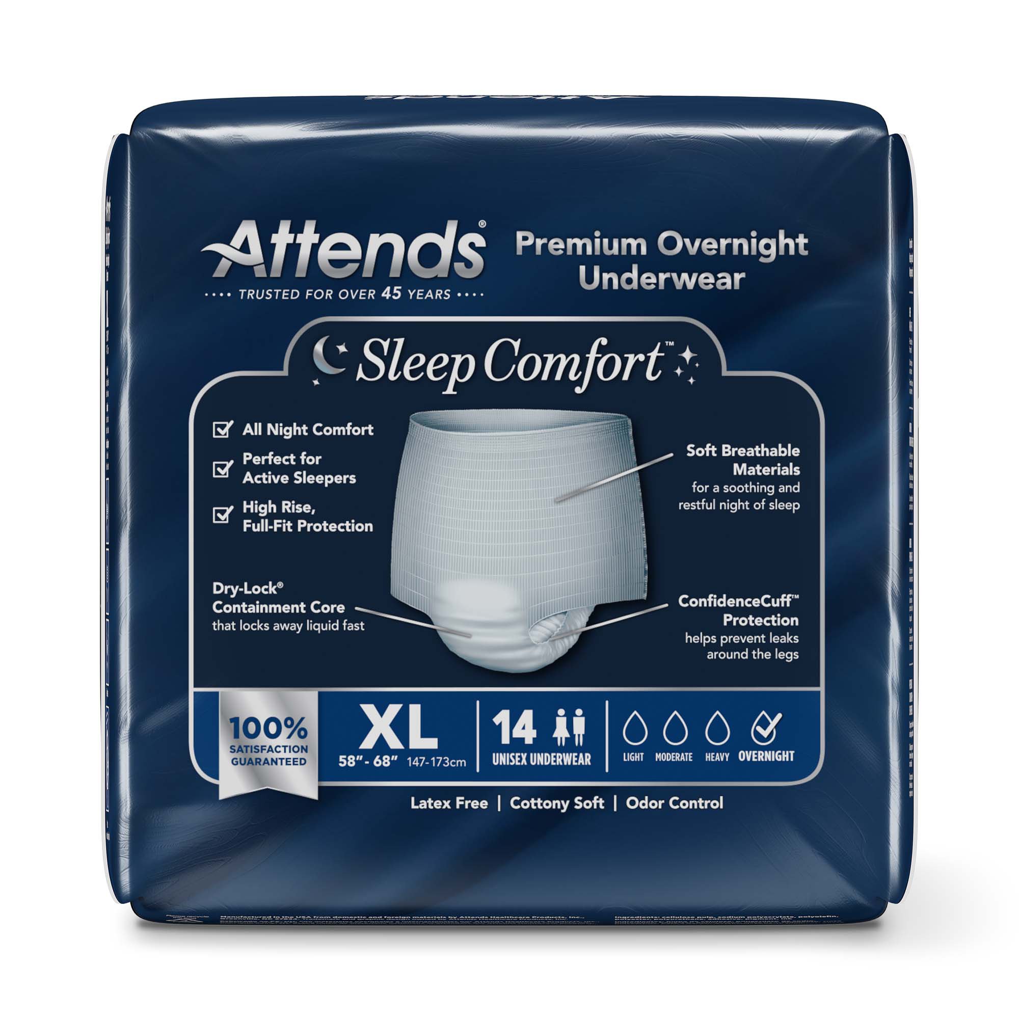 Attends® Sleep Comfort Premium Overnight Underwear, Extra Large, 58 - 68 Inches - Image 4