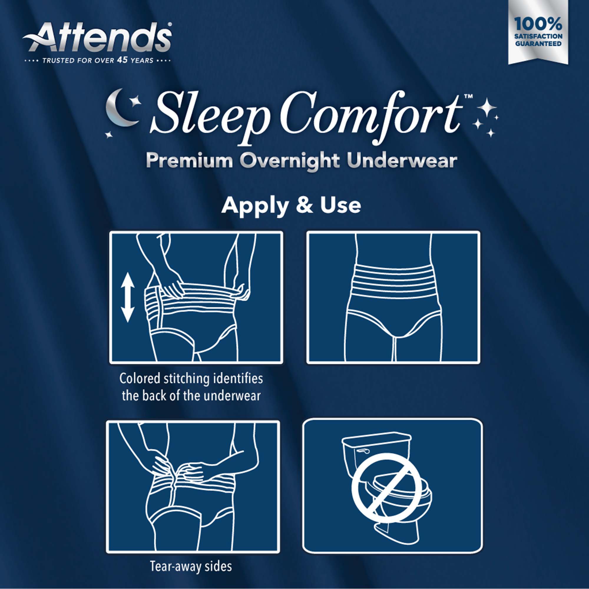 Attends® Sleep Comfort Premium Overnight Underwear, Extra Large, 58 - 68 Inches - Image 6
