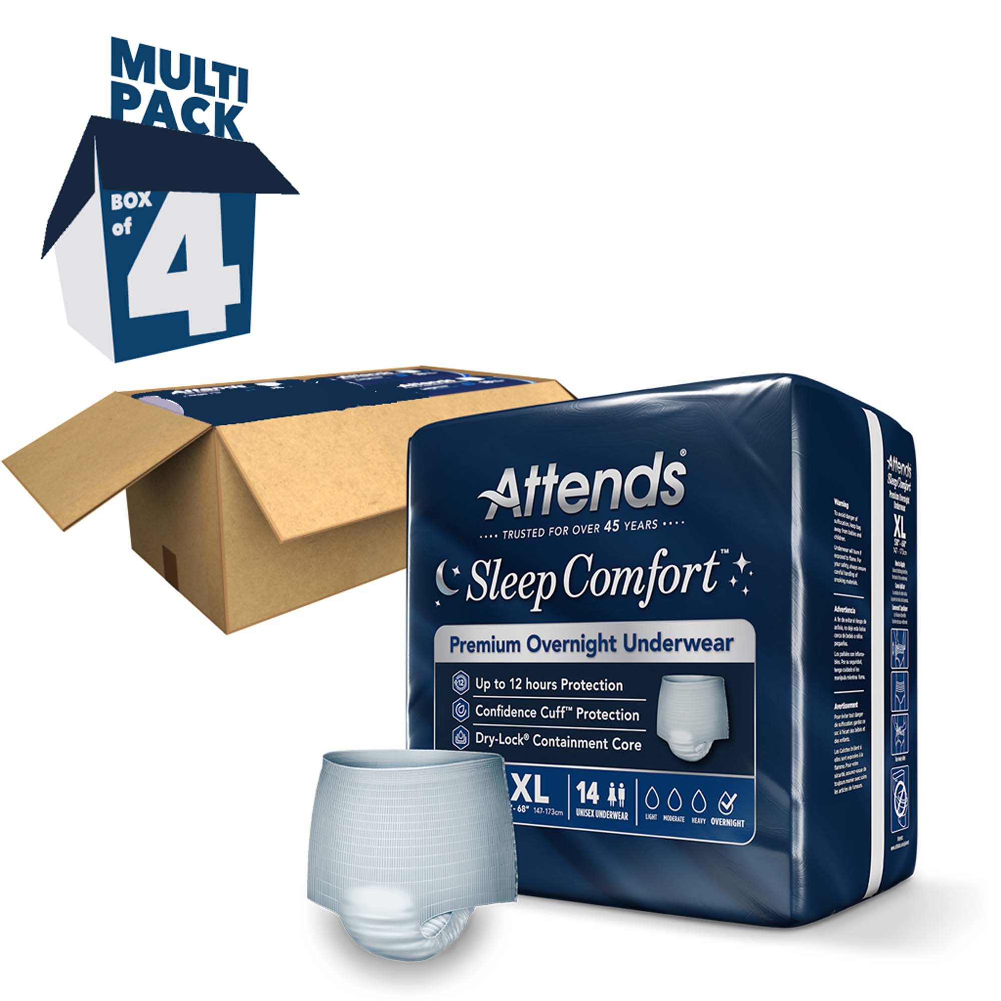 Attends® Sleep Comfort Premium Overnight Underwear, Extra Large, 58 - 68 Inches - Image 10