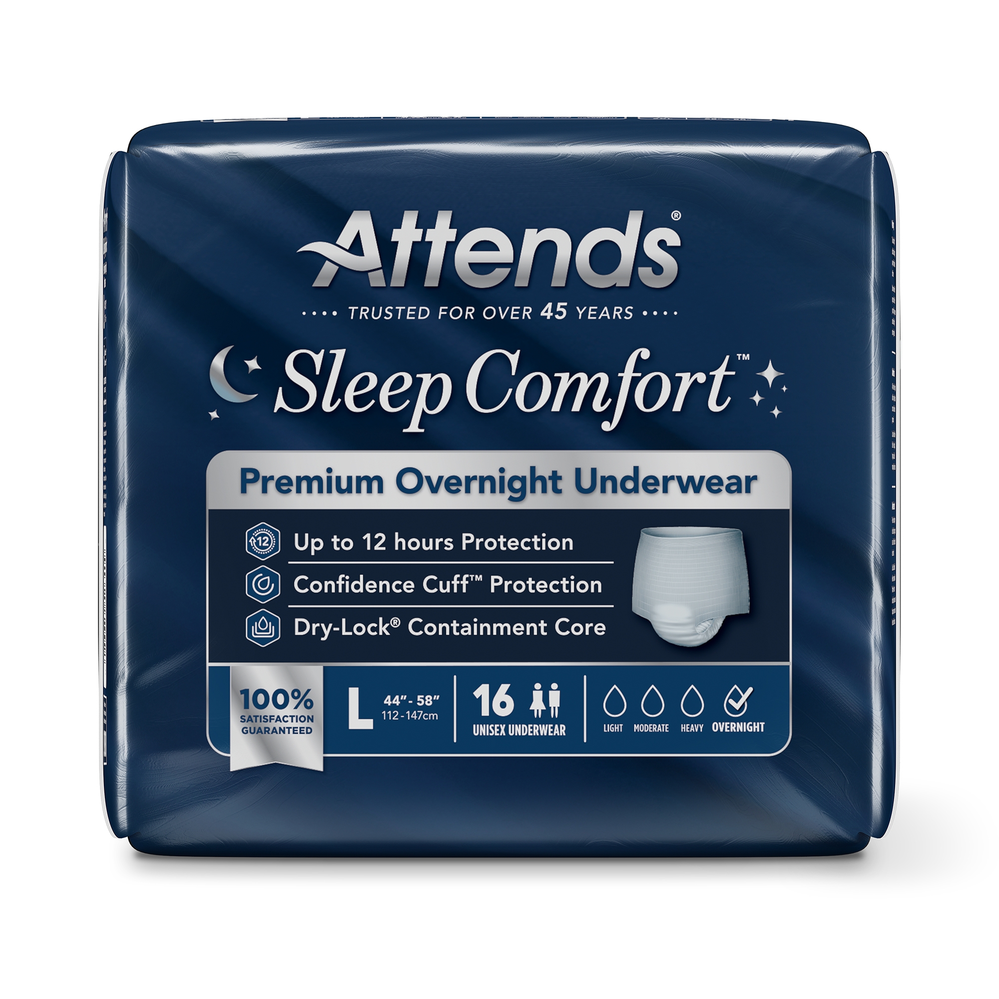 Attends® Sleep Comfort Premium Overnight Underwear, Large, 44 - 58 Inches - Image 3