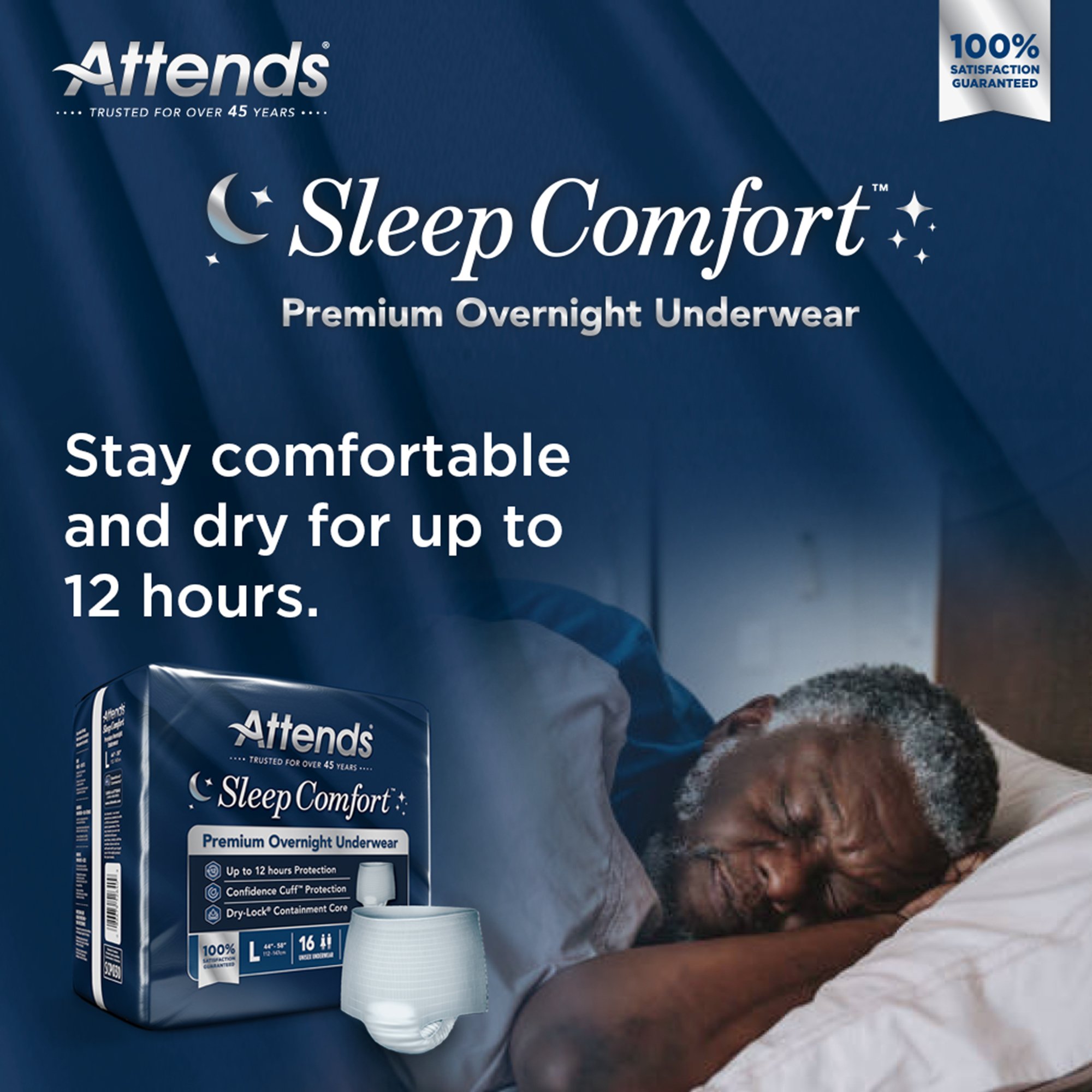 Attends® Sleep Comfort Premium Overnight Underwear, Large, 44 - 58 Inches - Image 9