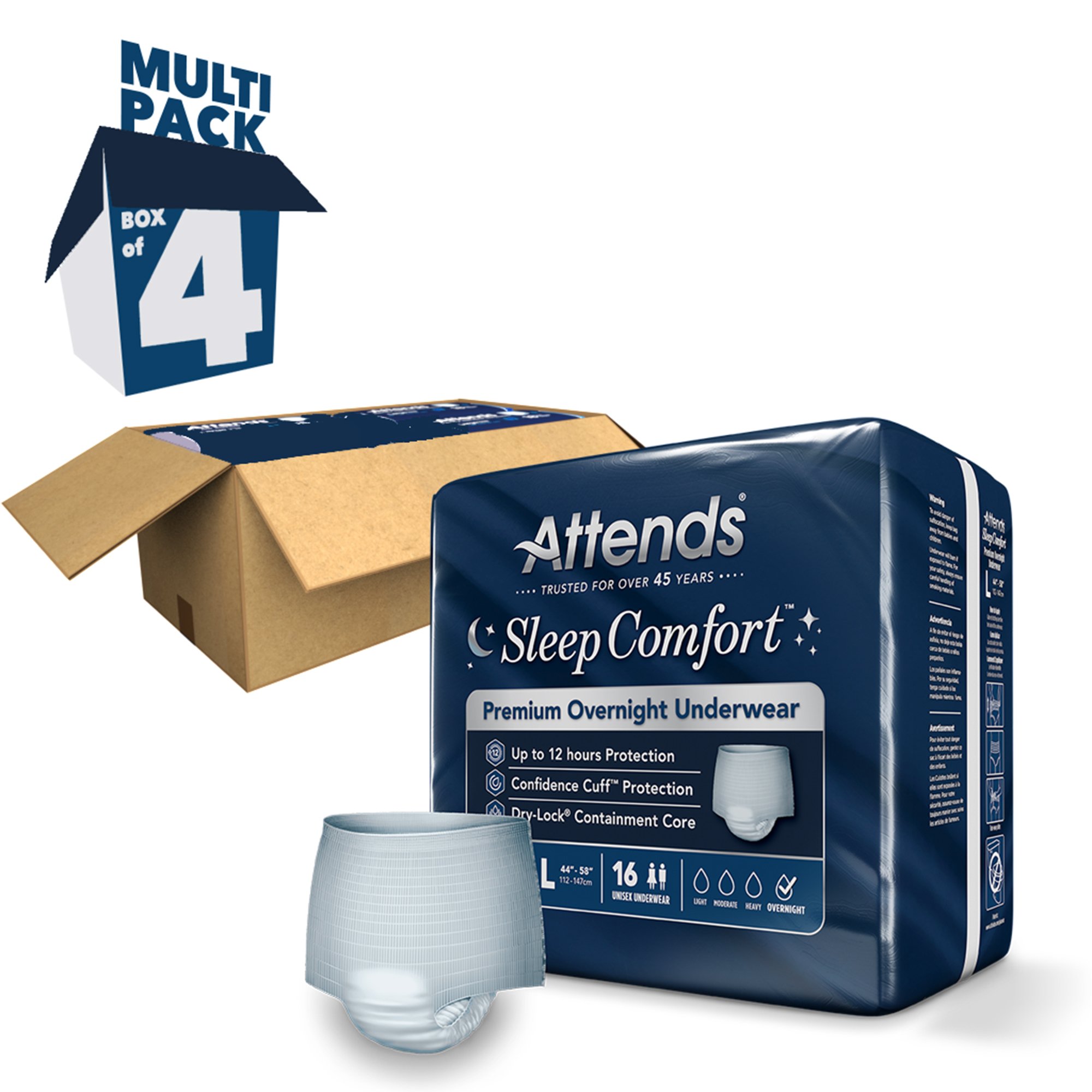 Attends® Sleep Comfort Premium Overnight Underwear, Large, 44 - 58 Inches - Image 10