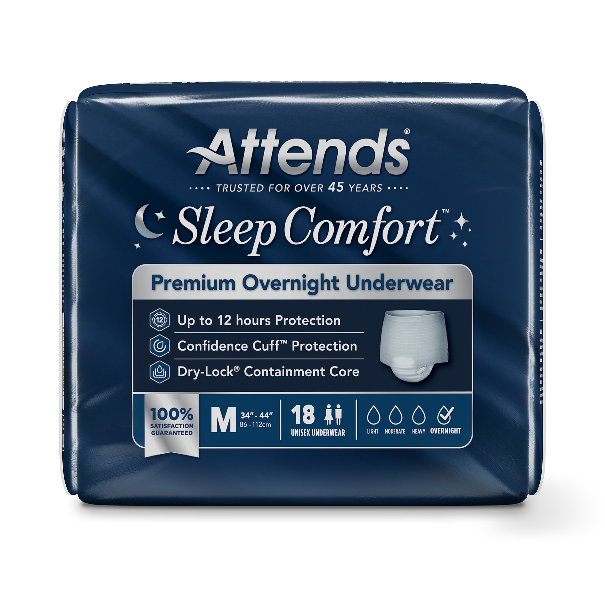 Attends® Sleep Comfort Premium Overnight Underwear, Medium, 24 - 44 Inches - Image 3