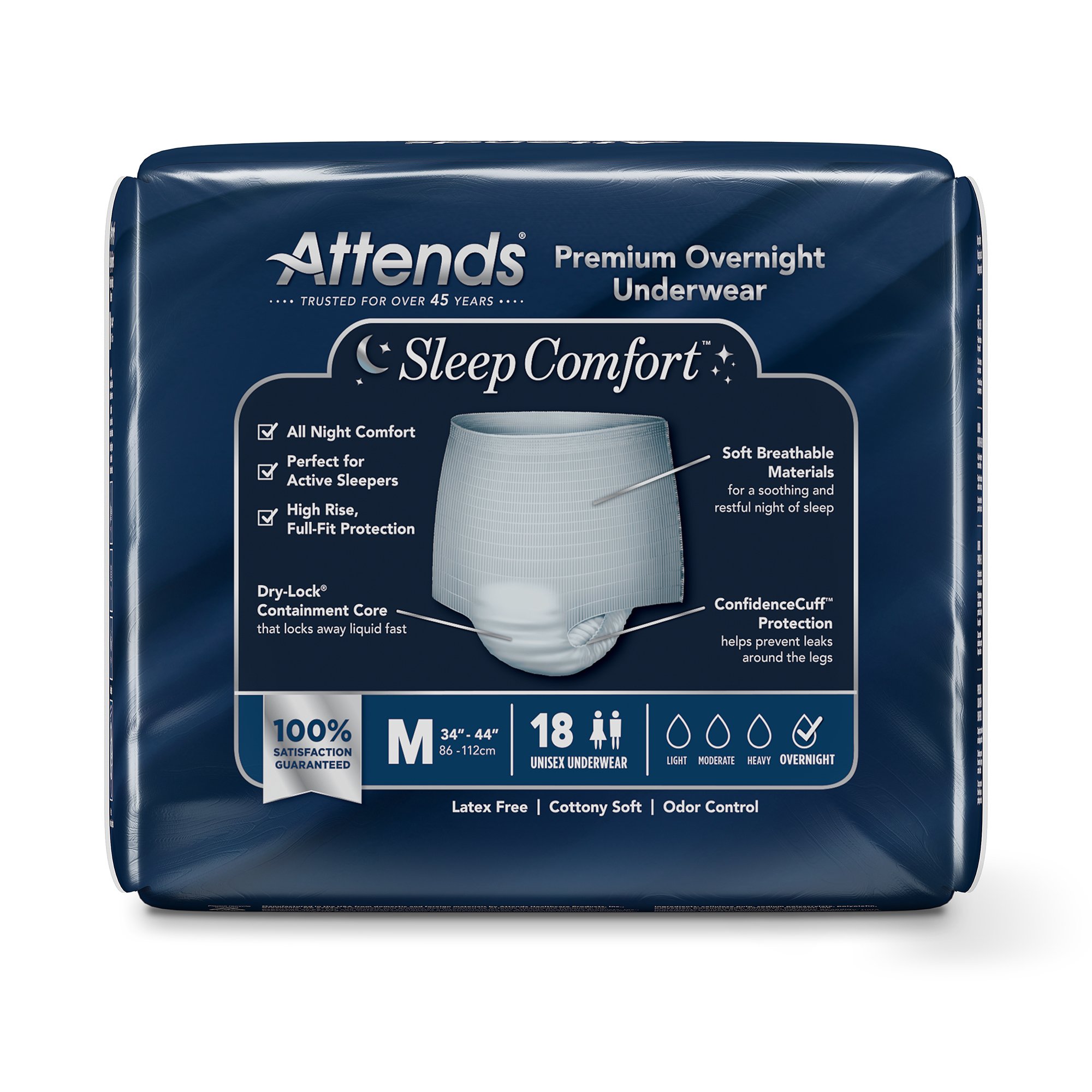 Attends® Sleep Comfort Premium Overnight Underwear, Medium, 24 - 44 Inches - Image 4