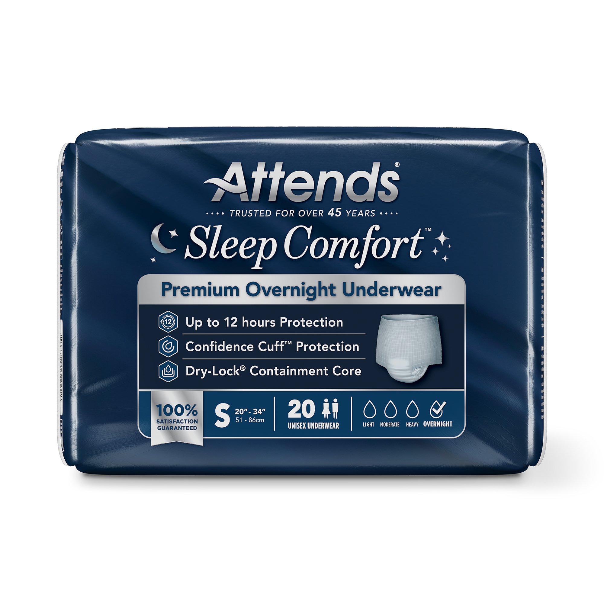 Attends® Sleep Comfort Premium Overnight Underwear, Small, 20 - 34 Inches - Image 3