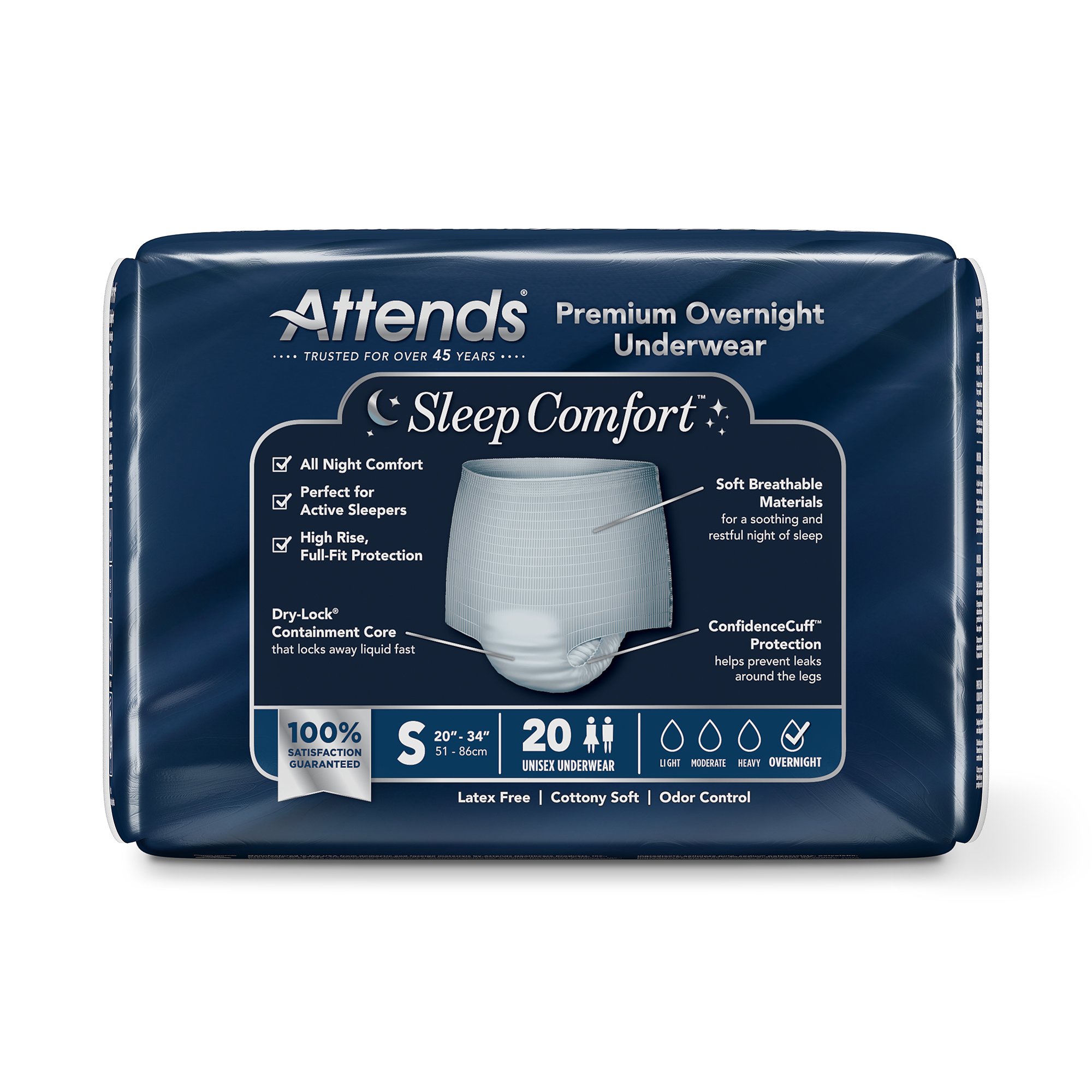 Attends® Sleep Comfort Premium Overnight Underwear, Small, 20 - 34 Inches - Image 4