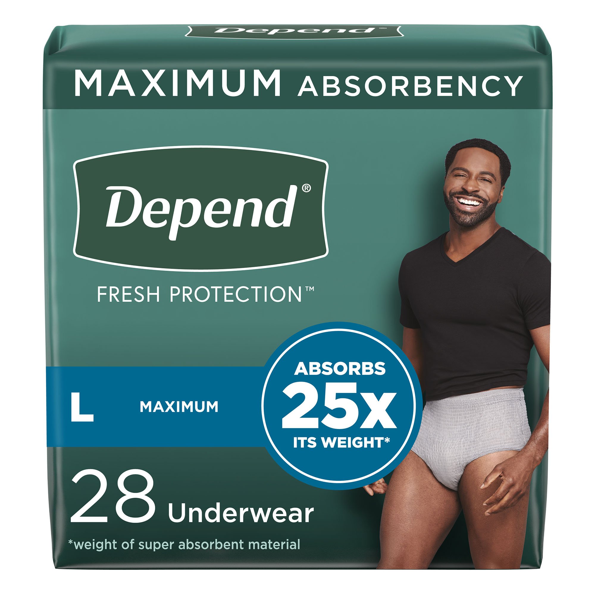 Depend® Fresh Protection™ Men's Maximum Absorbency Underwear, Large