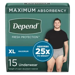 Depend® Fresh Protection™ Men's Maximum Absorbency Underwear, X-Large