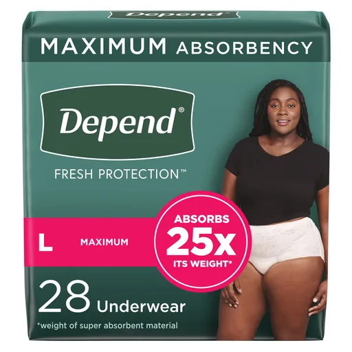 Depend® Fresh Protection™ Women's Maximum Absorbency Underwear, Large