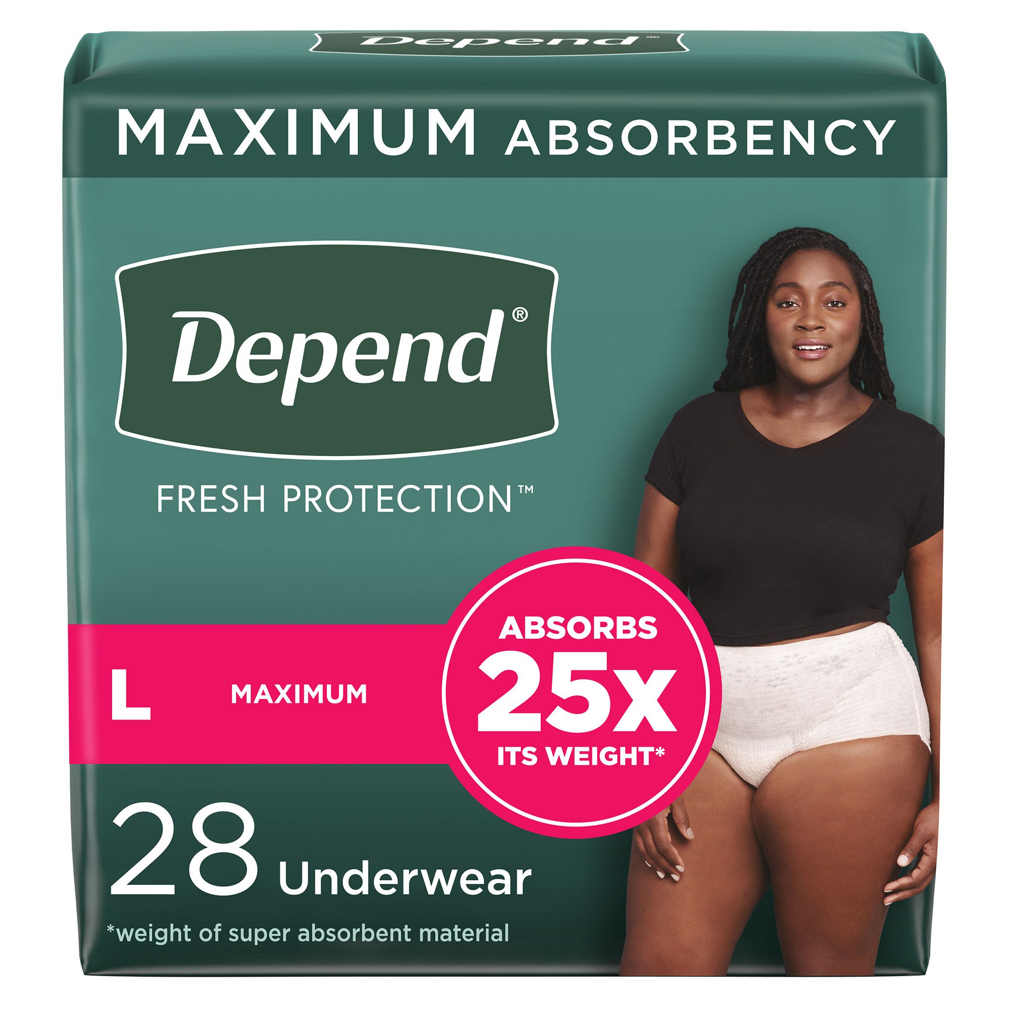 Depend® Fresh Protection™ Women's Maximum Absorbency Underwear, Large