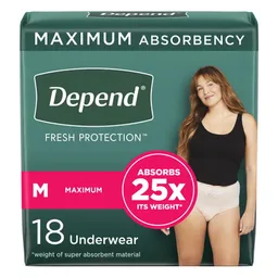 Depend® Fresh Protection™ Women's Maximum Absorbency Underwear, Medium