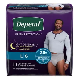 Depend® Night Defense® Absorbent Underwear for Men, Large