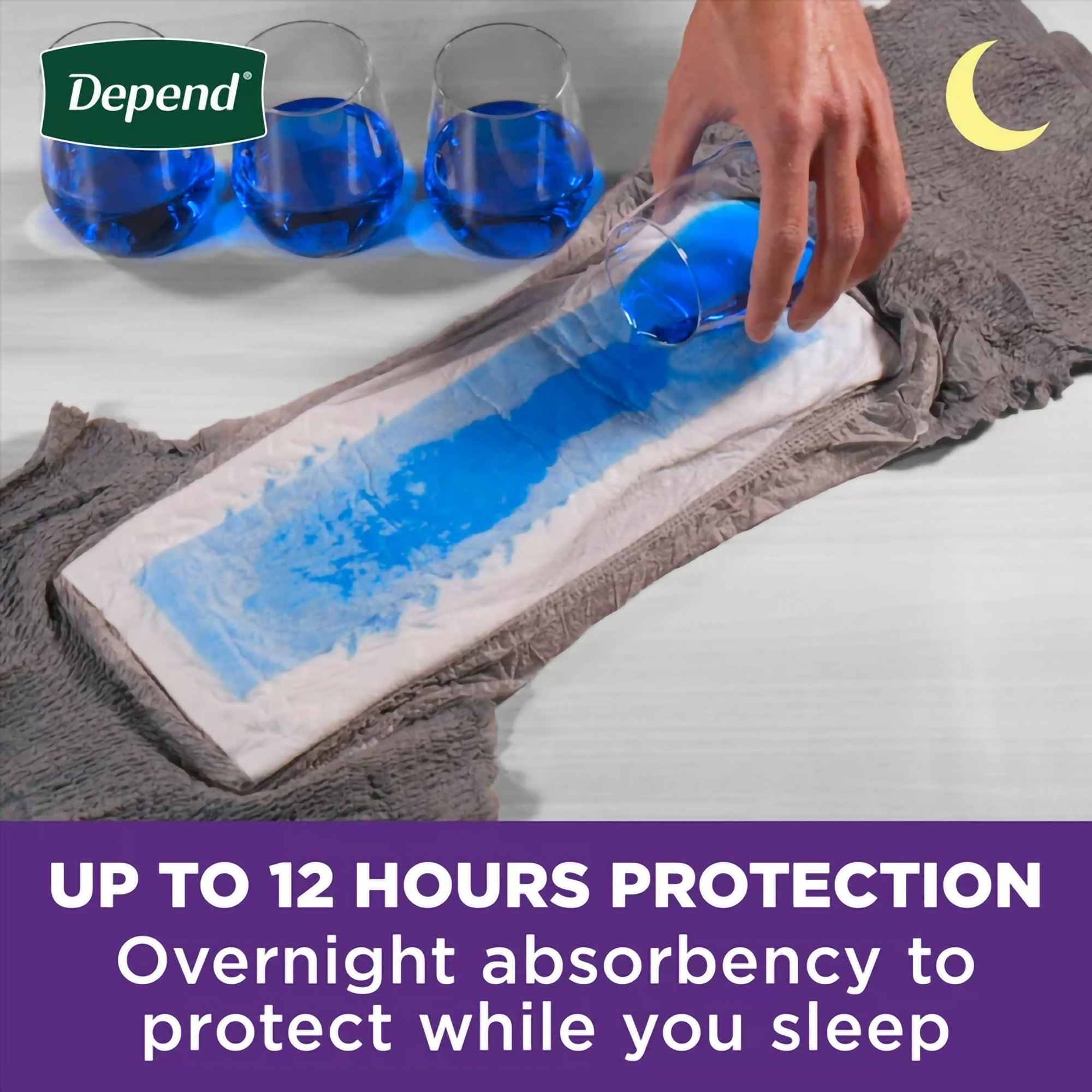 Depend® Night Defense® Absorbent Underwear for Men, Small/Medium - Image 2