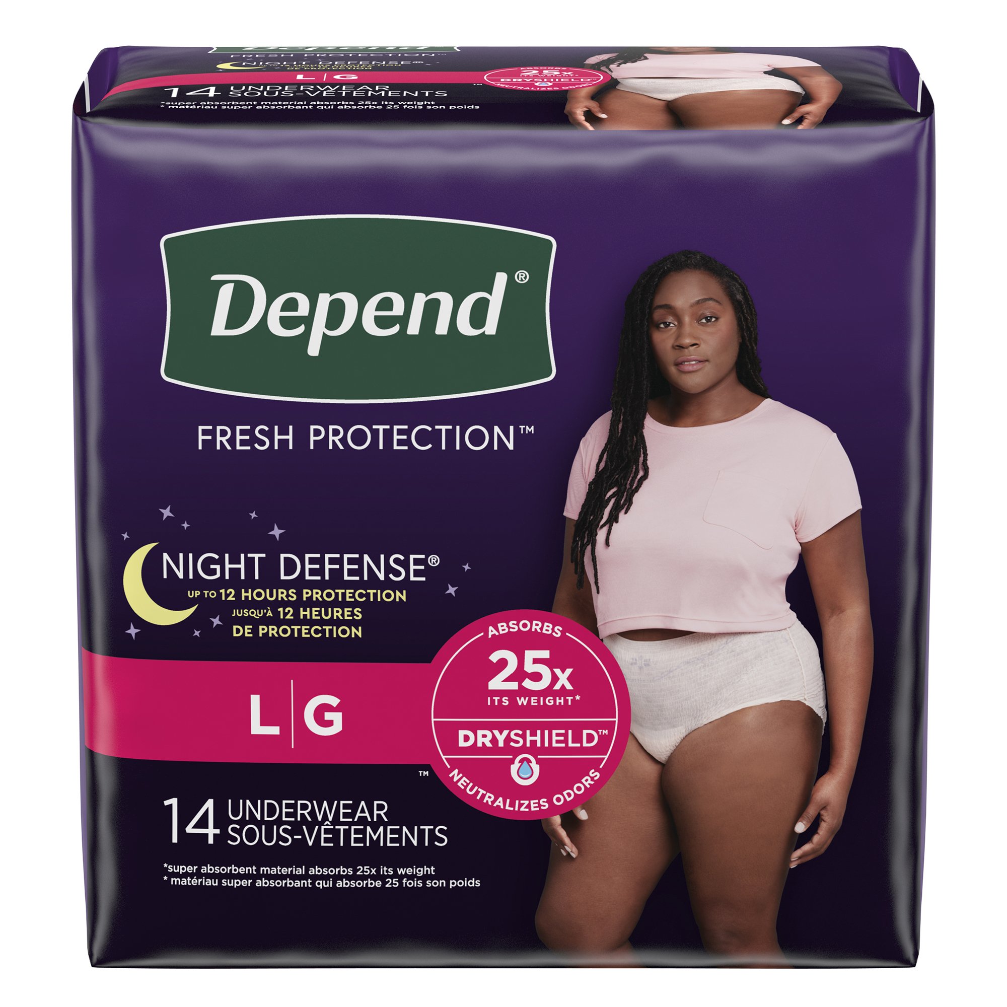 Depend® Night Defense® Women's Absorbent Underwear, Large - Image 3