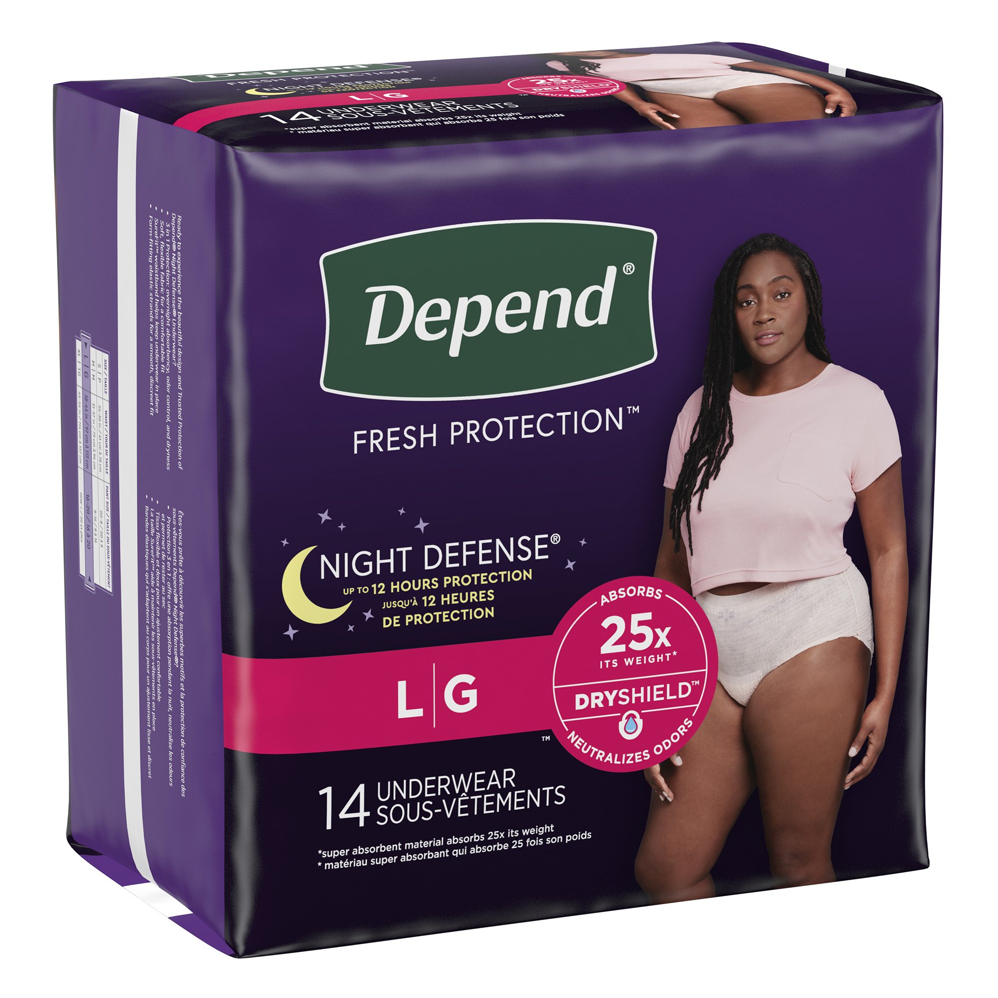 Depend® Night Defense® Women's Absorbent Underwear, Large