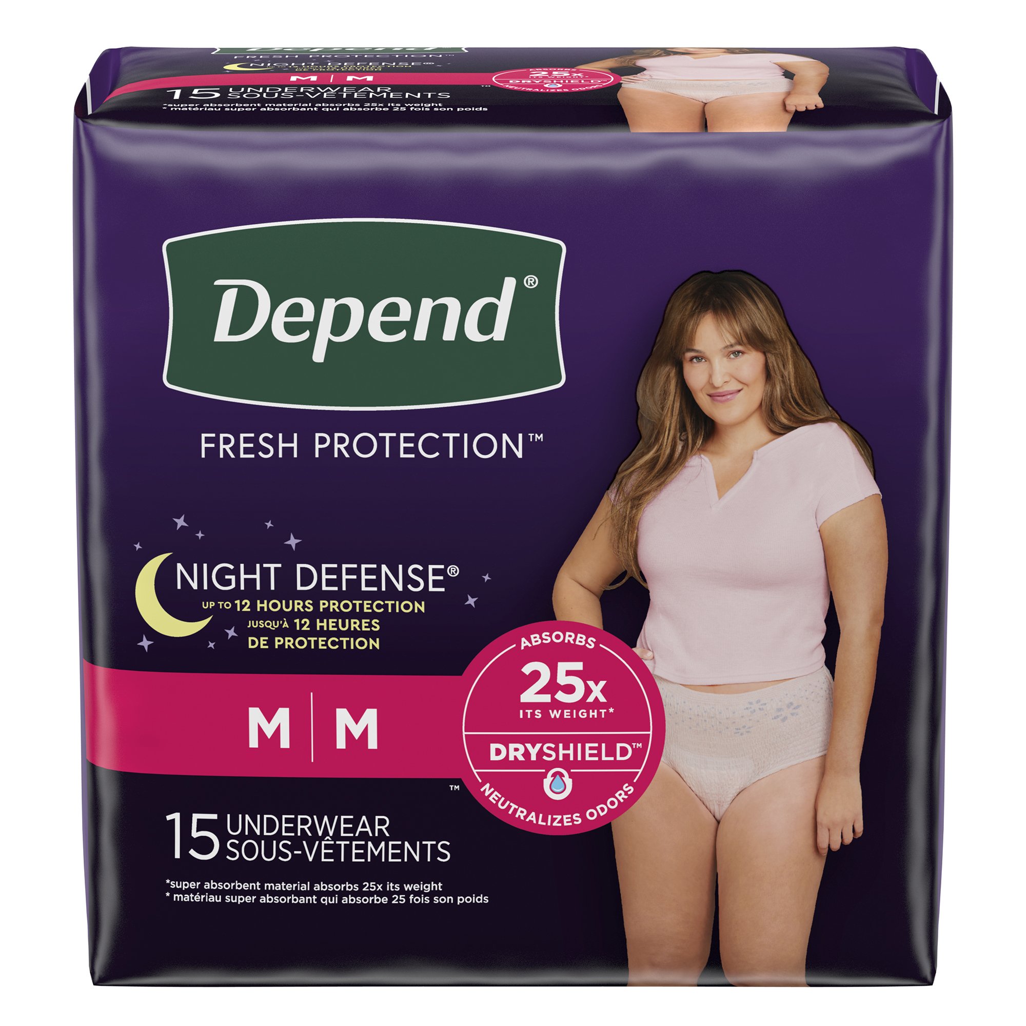 Depend® Night Defense® Women's Absorbent Underwear, Medium - Image 3