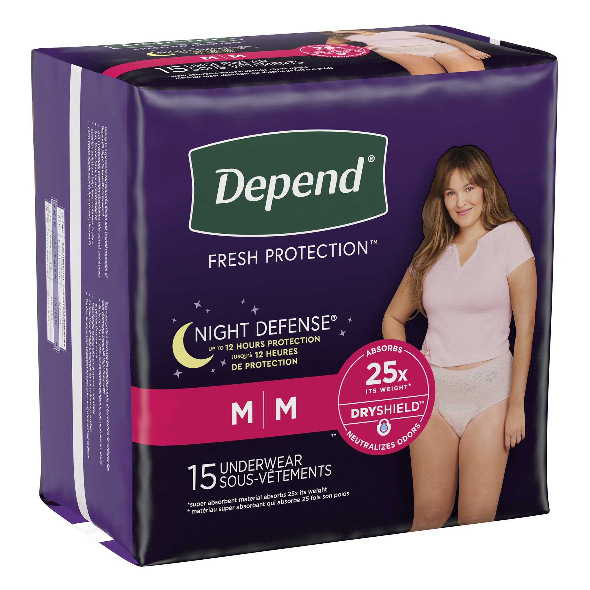 Depend® Night Defense® Women's Absorbent Underwear, Medium