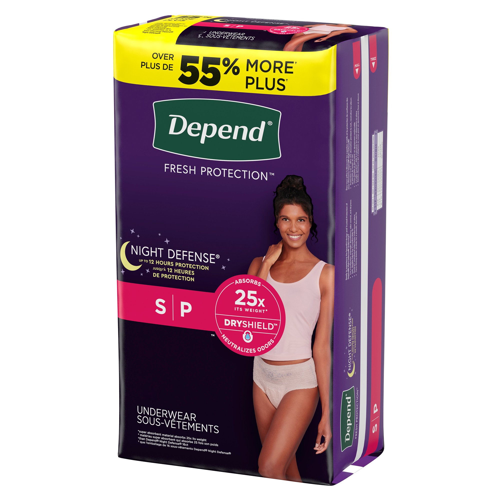 Depend® Night Defense® Women's Absorbent Underwear, Small - Image 2