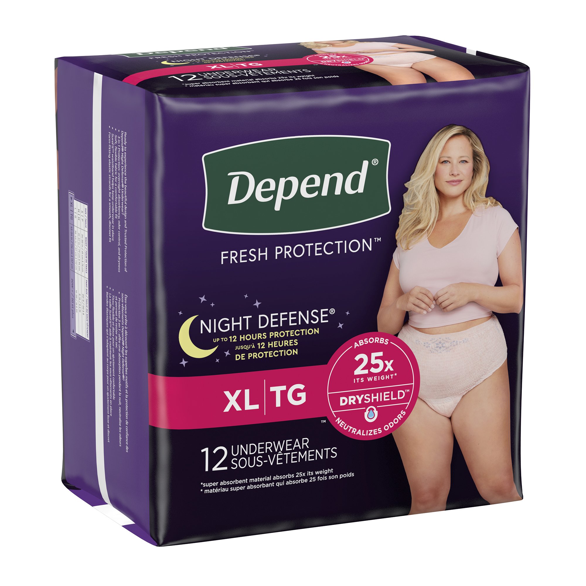 Depend® Night Defense® Women's Absorbent Underwear, X-Large