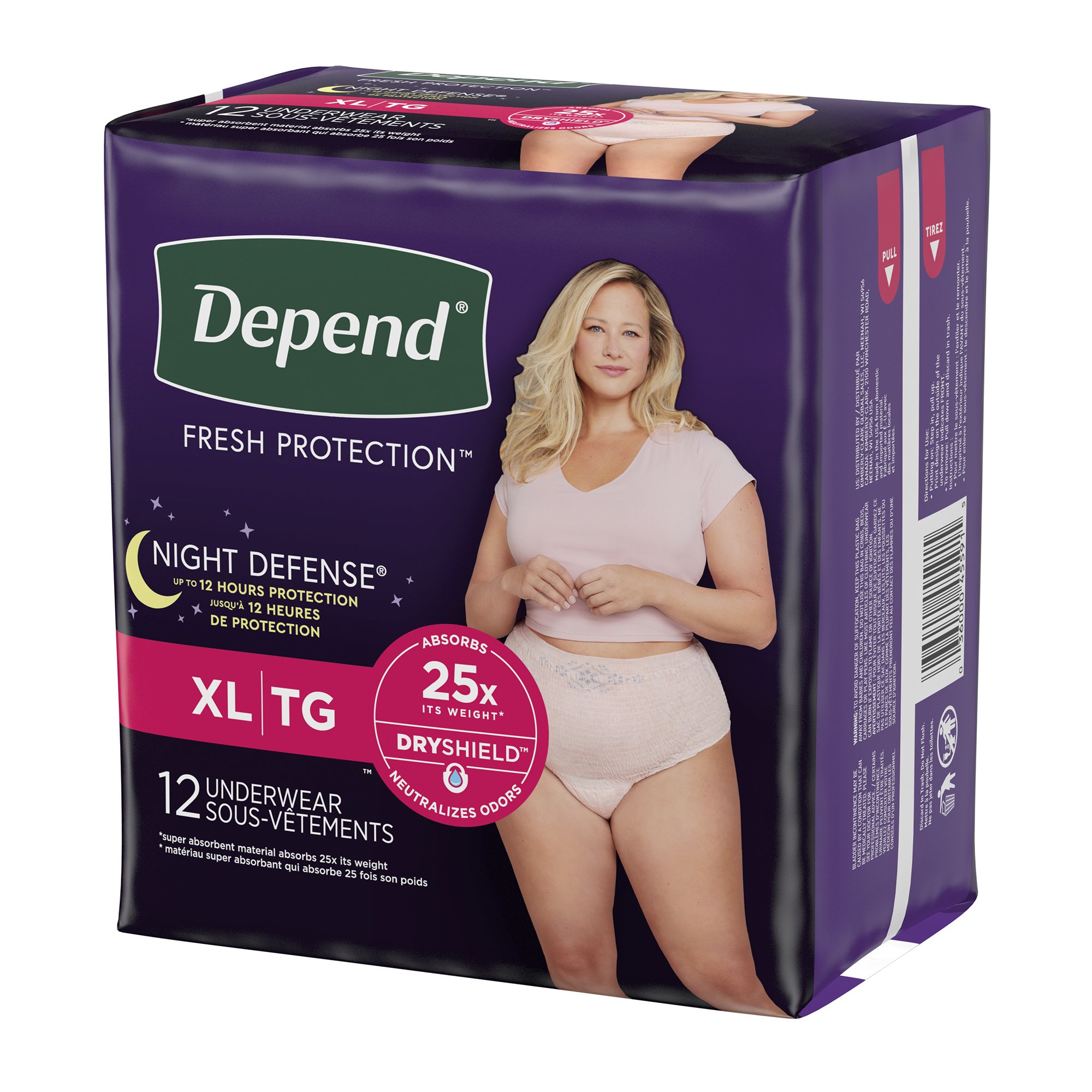 Depend® Night Defense® Women's Absorbent Underwear, X-Large - Image 2