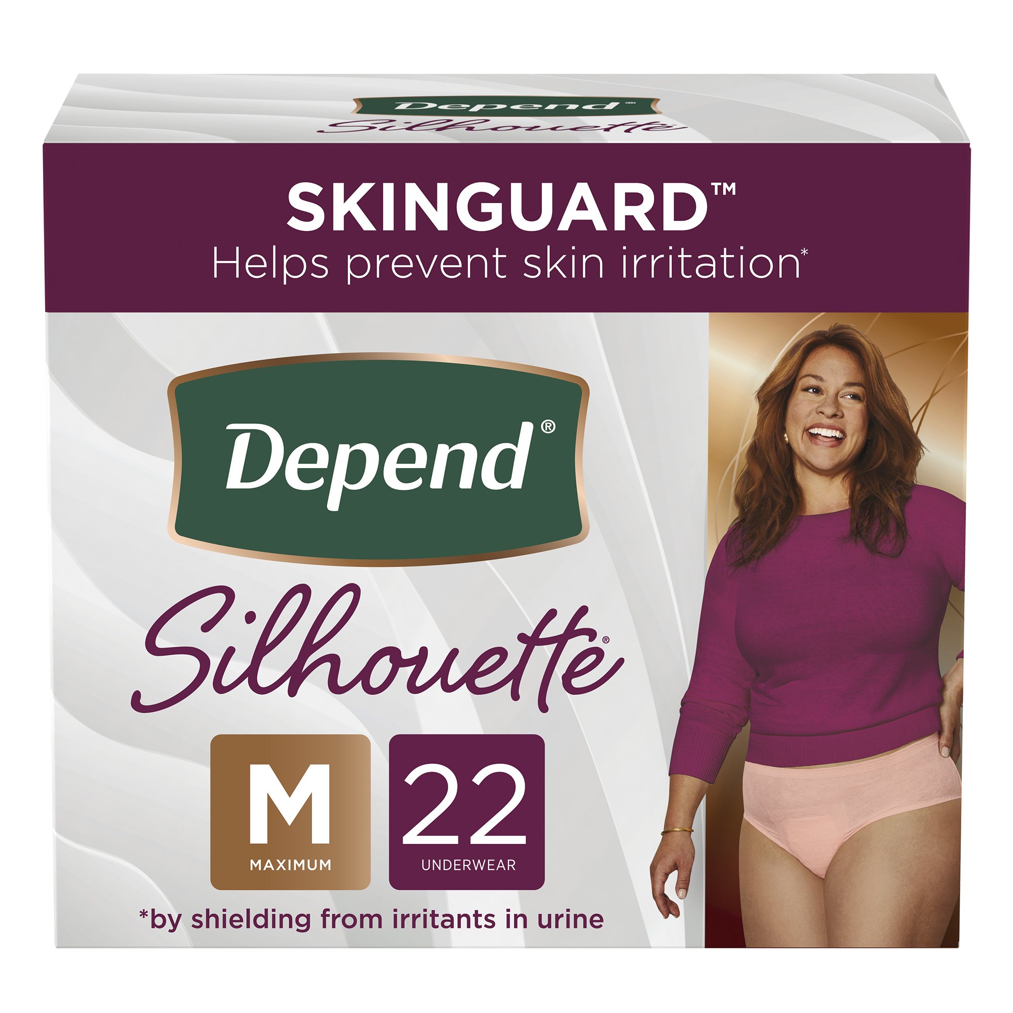 Depend® Silhouette® Classic Women's Underwear, Medium, Pink