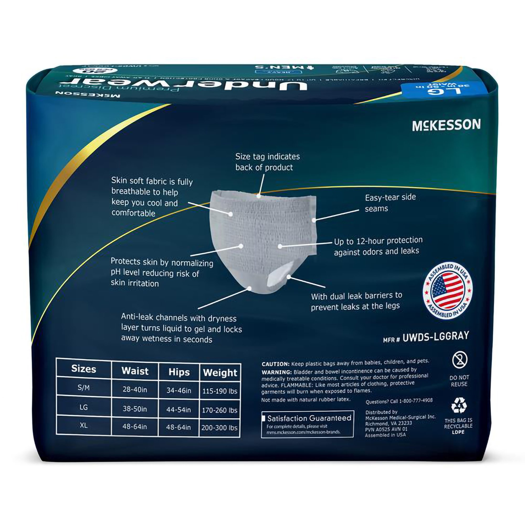 McKesson Premium Discreet Underwear for Men, Heavy Absorbency, Large - Image 10